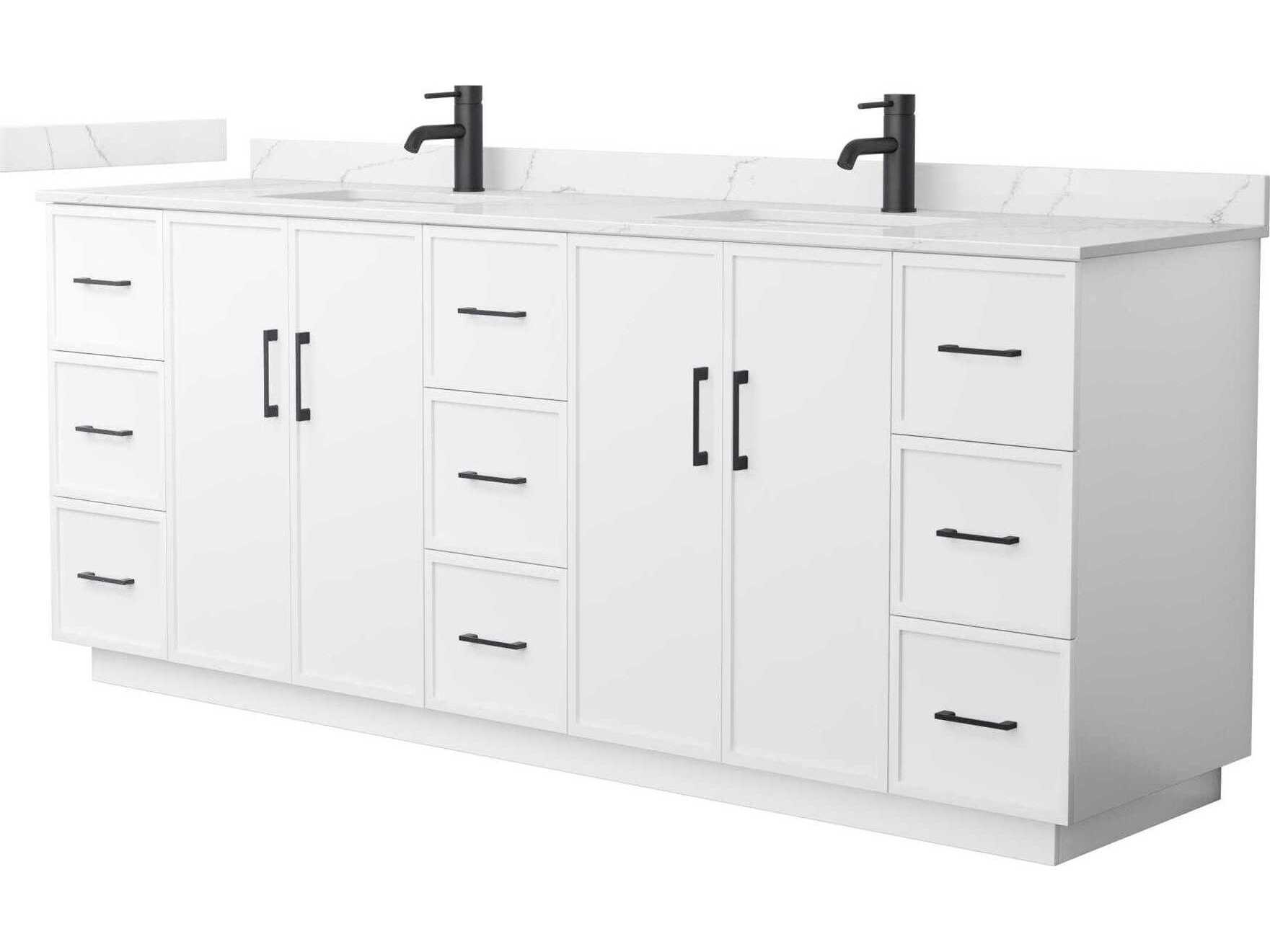 Wyndham Collection Elan-TK 84" White Vanity with Toe Kick