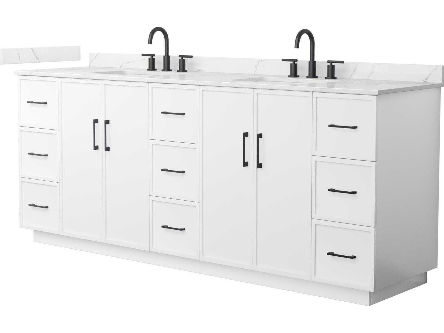 Wyndham Collection Elan-TK 84" White Vanity with Toe Kick