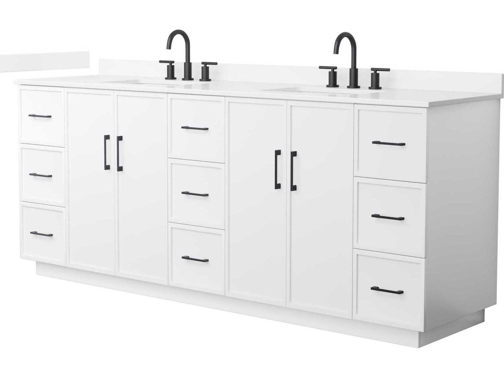 Wyndham Collection Elan-TK 84" White Vanity with Toe Kick