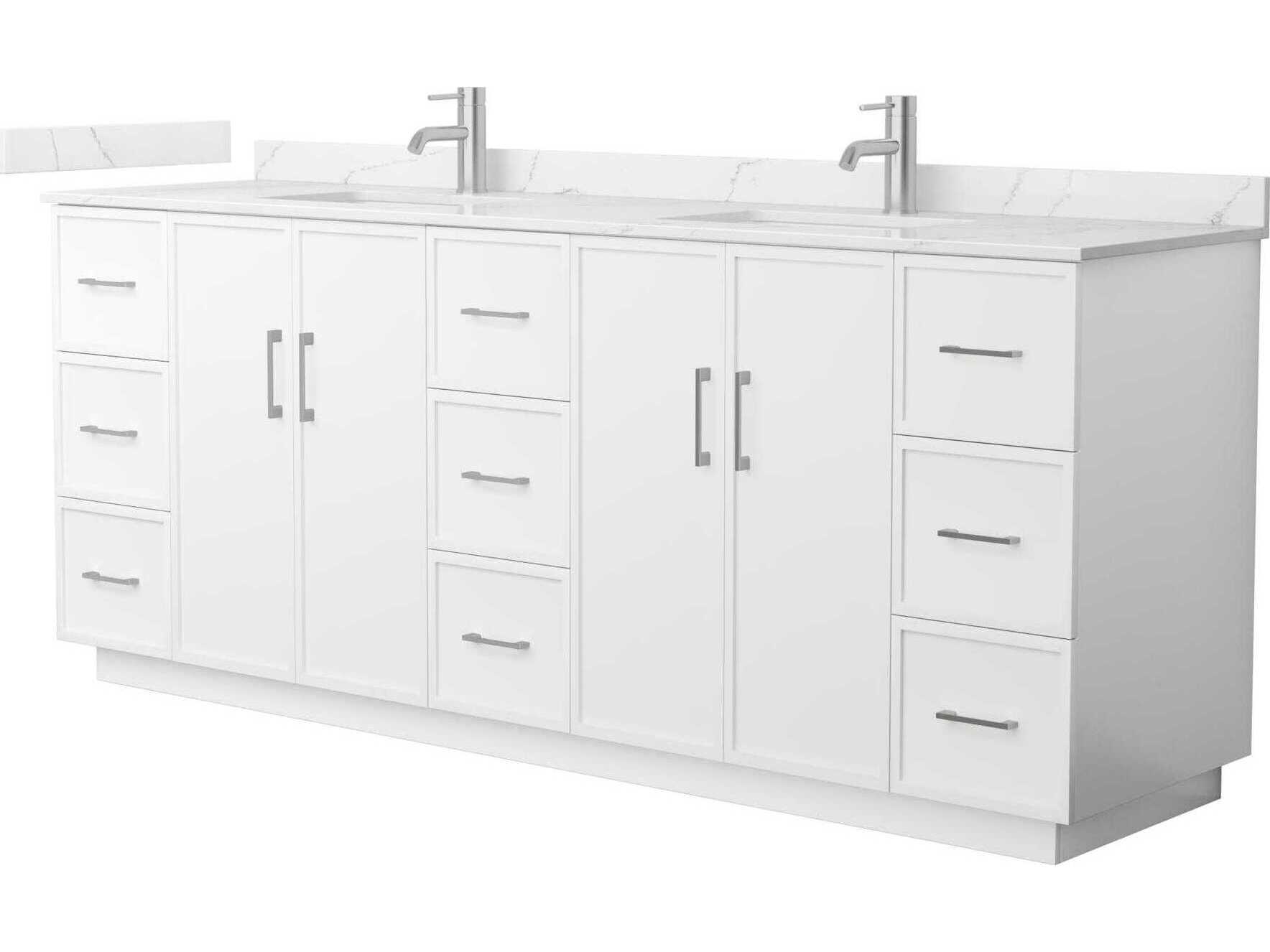 Wyndham Collection Elan-TK 84" White Vanity with Toe Kick