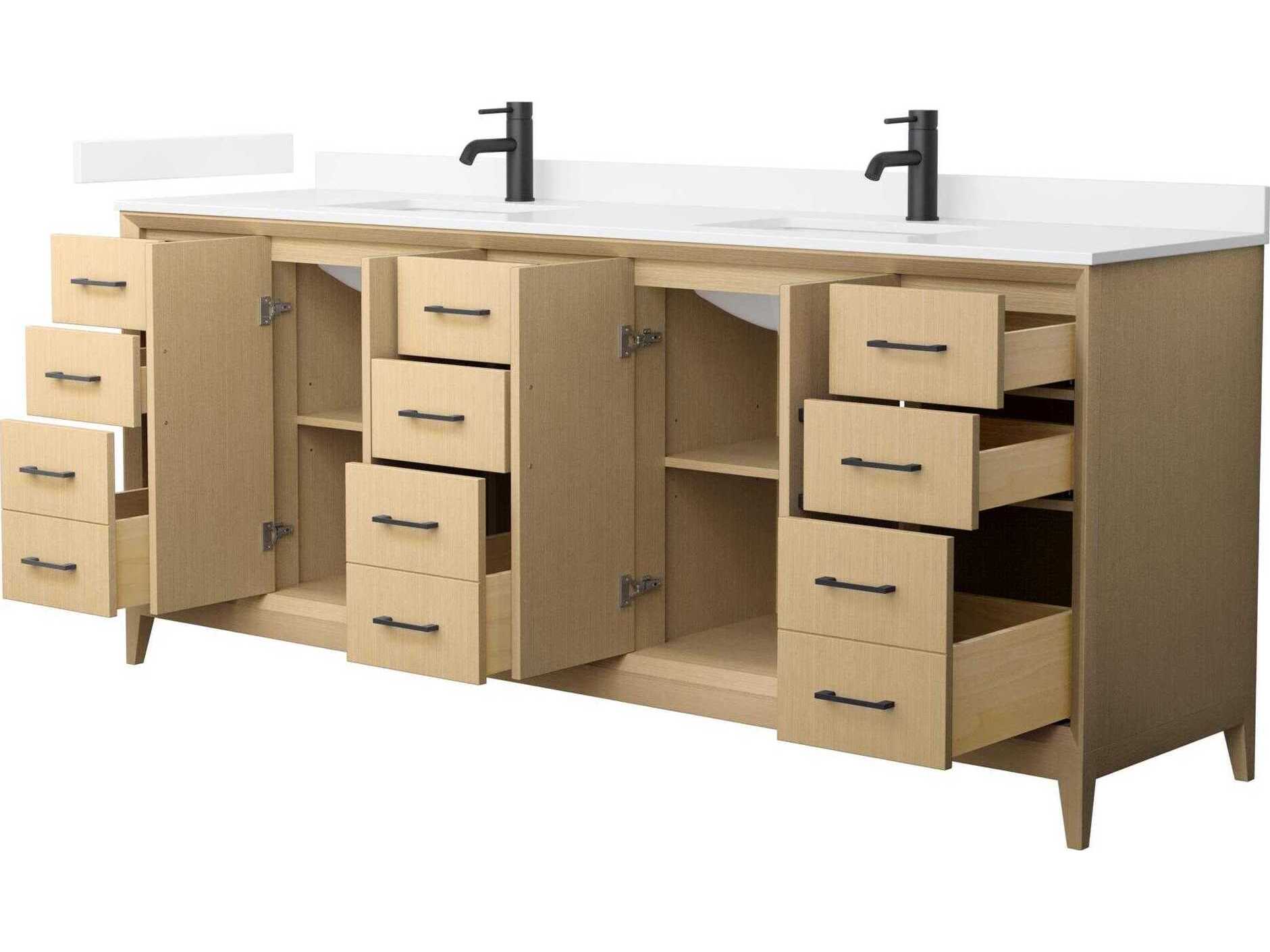 Wyndham Collection Janna 84" White Vanity