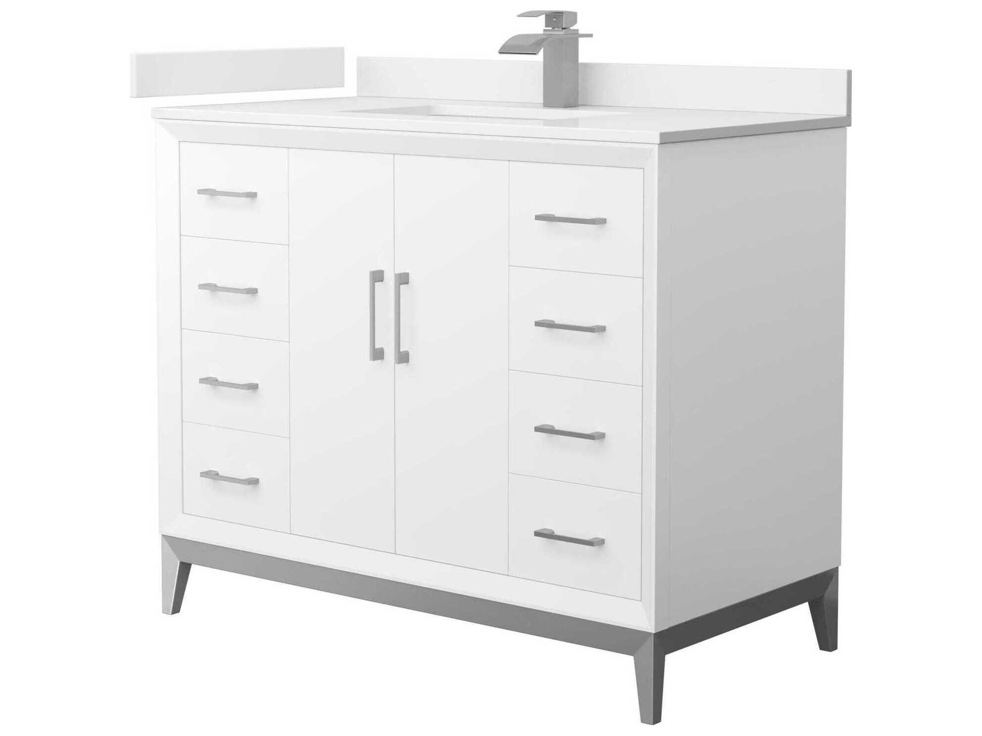 Wyndham Collection Amici 42" White Vanity
