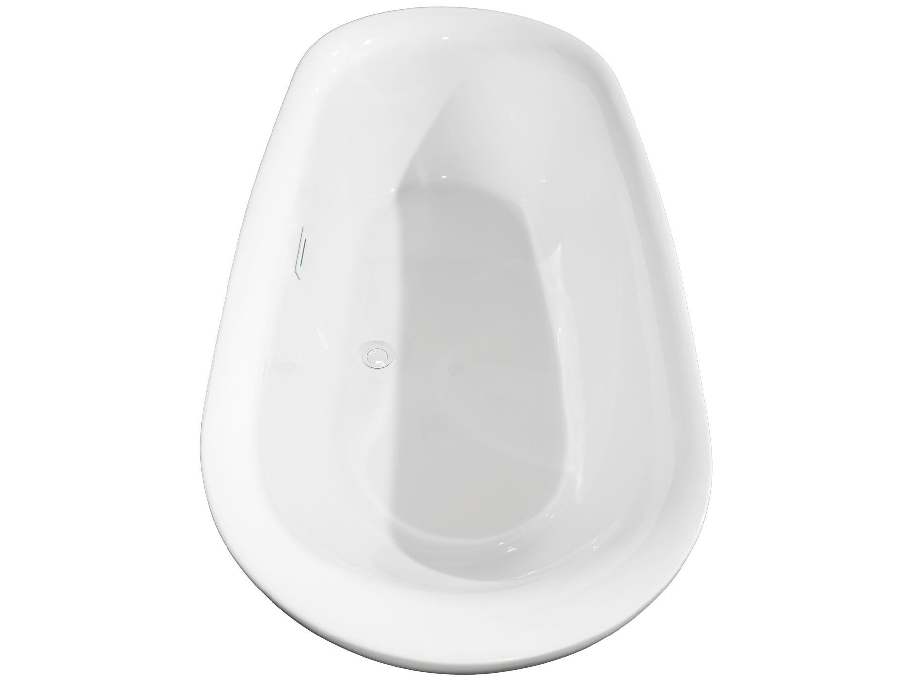 Wyndham Collection Melissa White Bathtub with Shiny White Trim and Floor Mounted Faucet