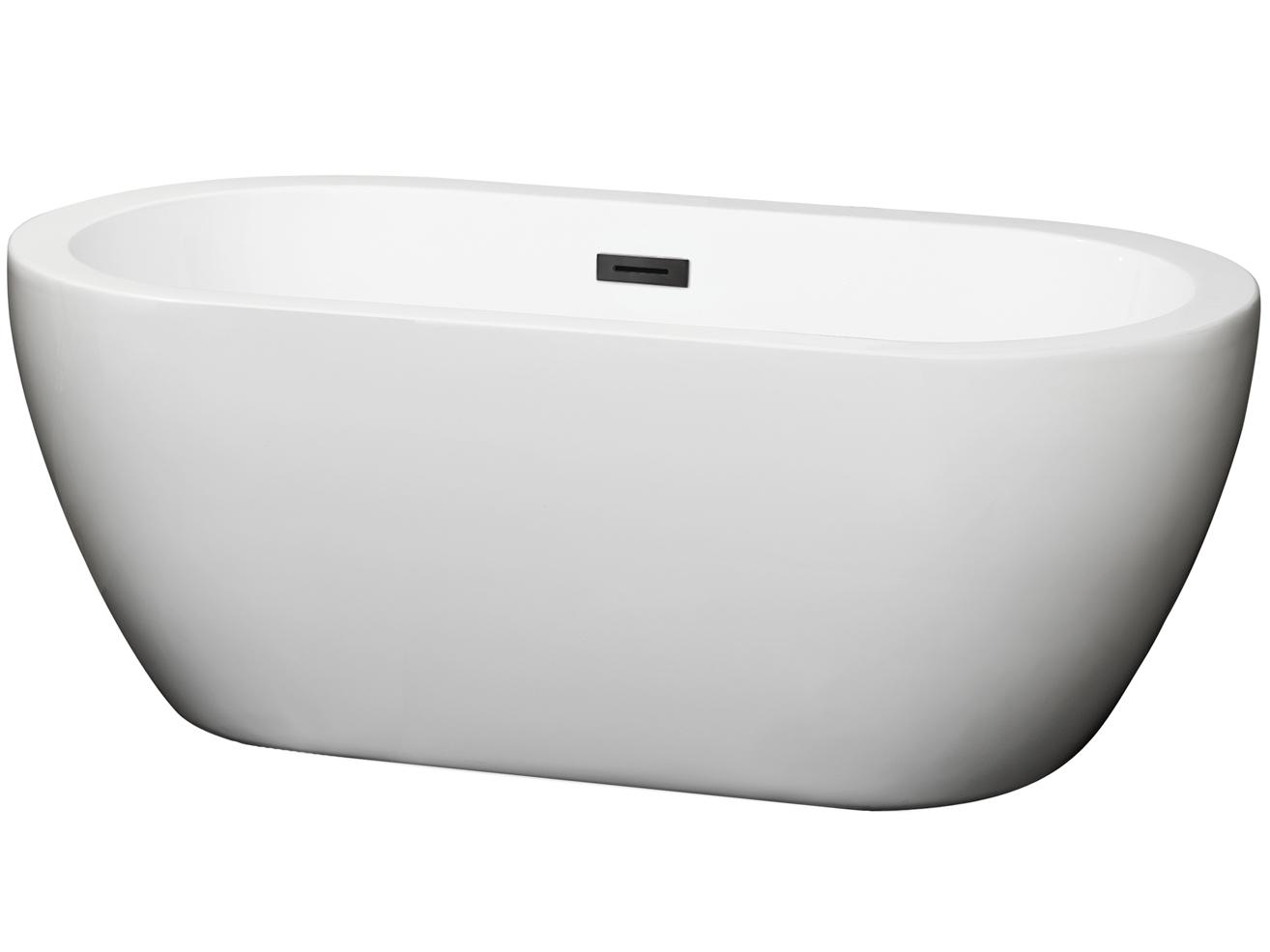 Wyndham Collection Soho White Bathtub with Drain and Overflow