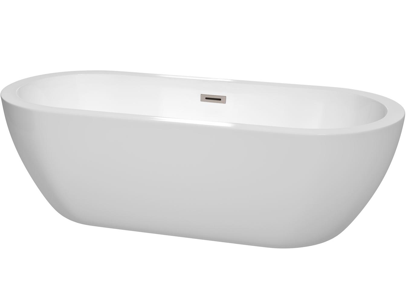 Wyndham Collection Soho White Bathtub with Drain and Overflow