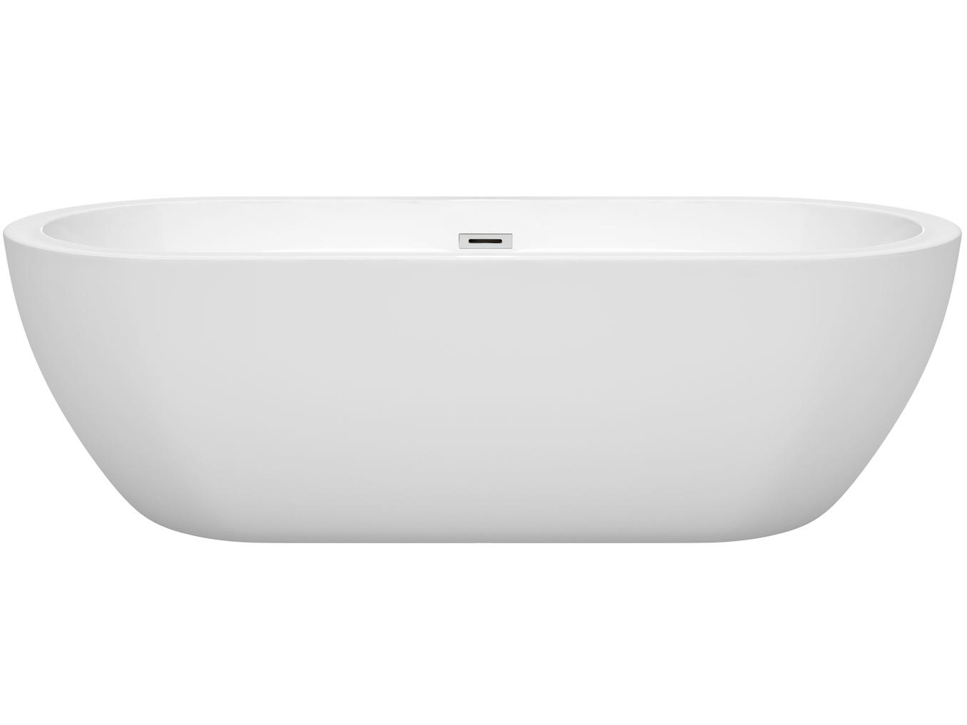 Wyndham Collection Soho White Bathtub with Drain and Overflow