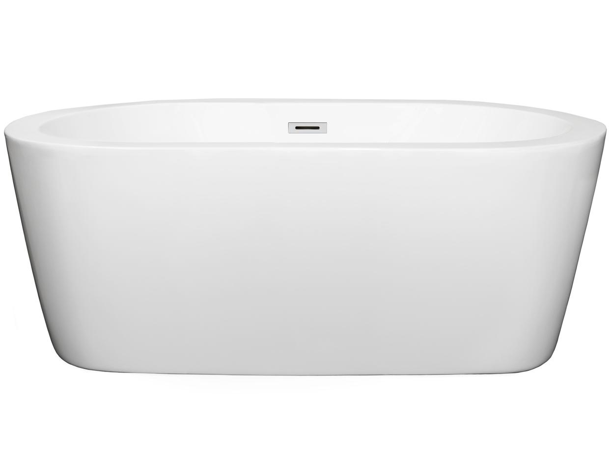 Wyndham Collection Mermaid White Bathtub with Drain and Overflow