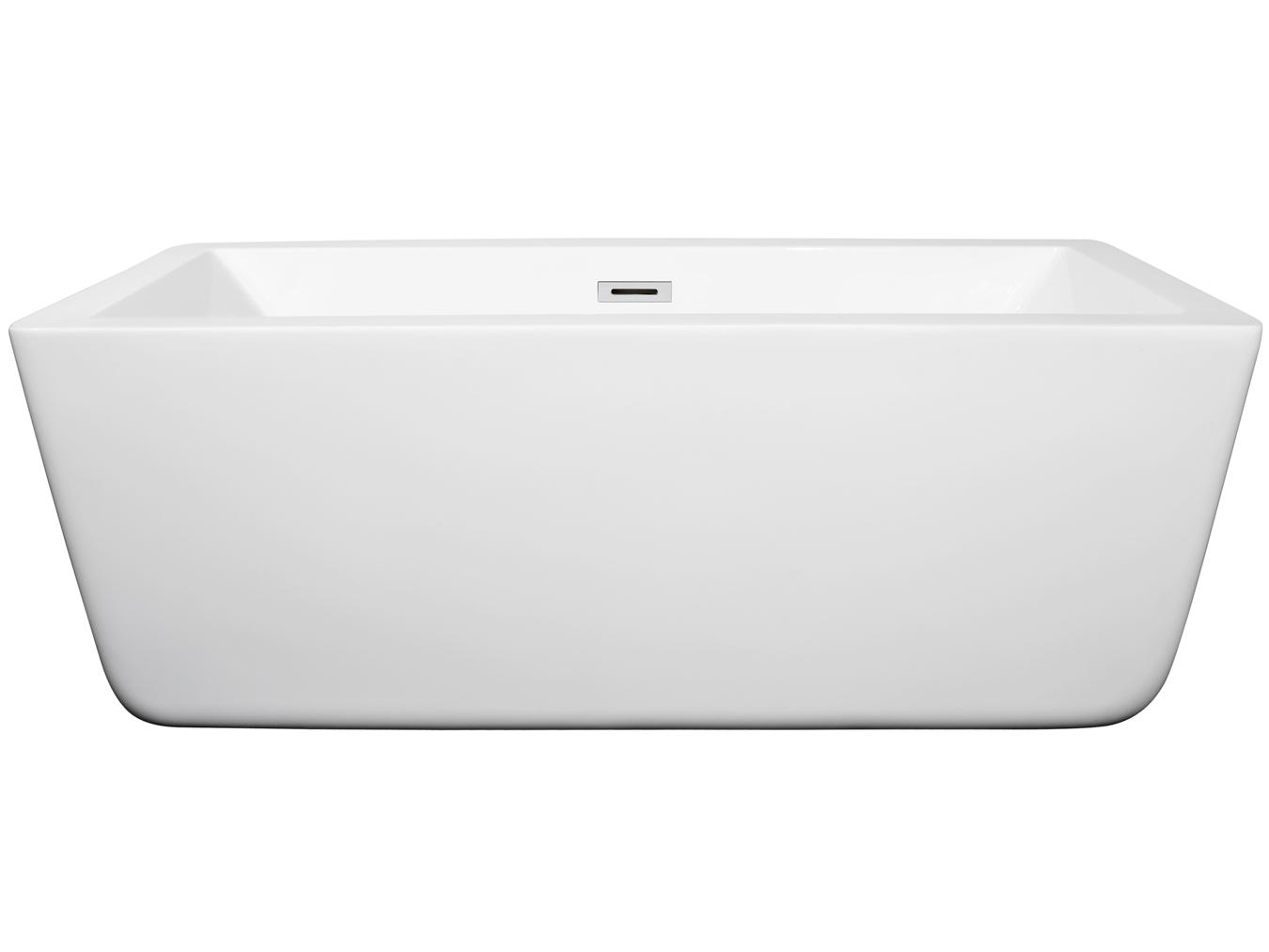 Wyndham Collection Laura White Bathtub with Drain and Overflow