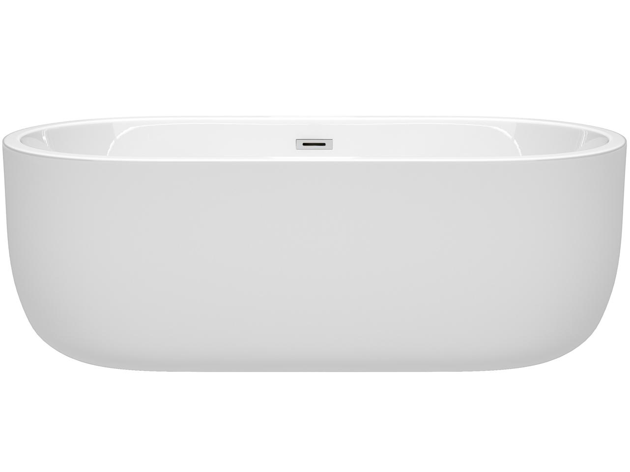 Wyndham Collection Juliette White Bathtub with Drain and Overflow