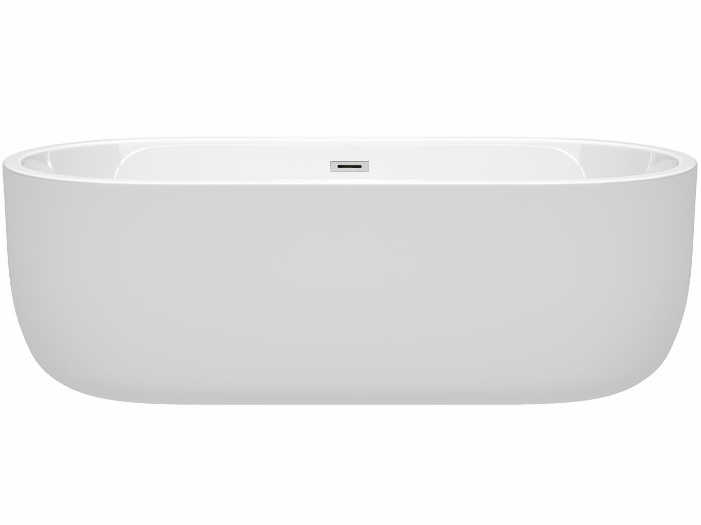 Wyndham Collection Juliette White Bathtub with Drain and Overflow