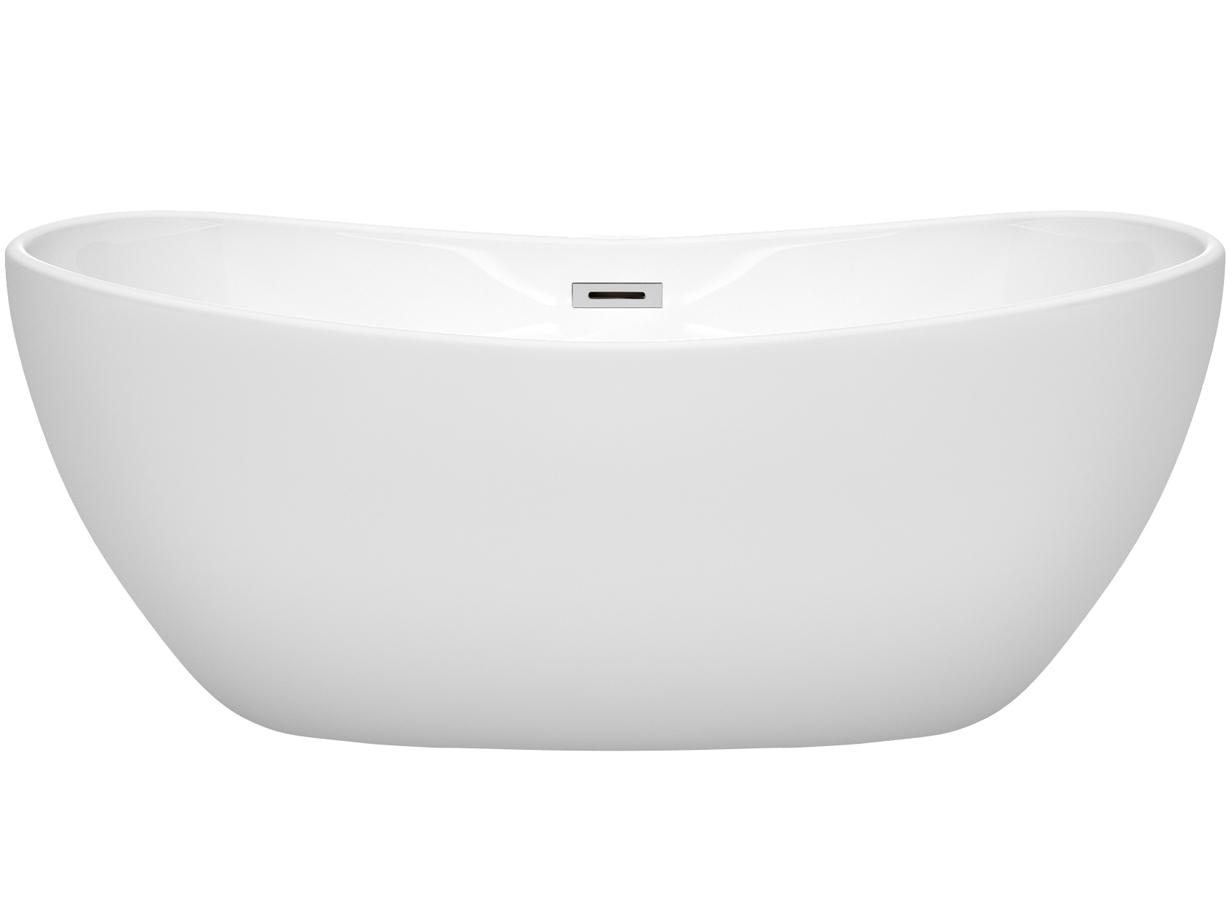 Wyndham Collection Rebecca White Bathtub with Drain and Overflow