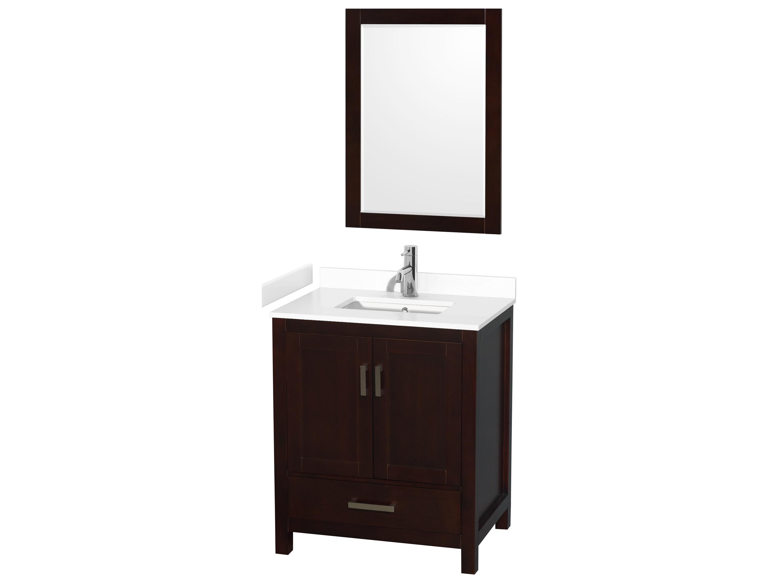 Wyndham Collection Sheffield 30" Espresso Vanity with 24" Mirror
