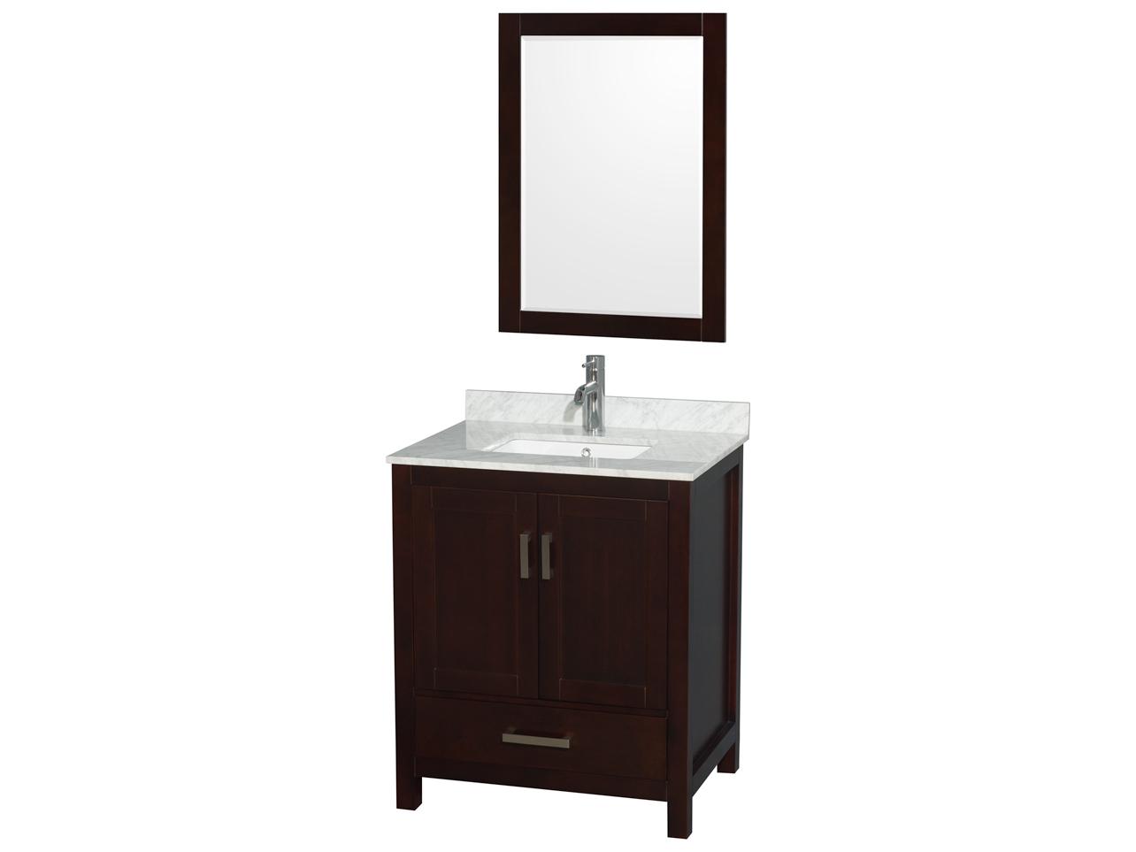 Wyndham Collection Sheffield 30" Espresso Vanity with 24" Mirror