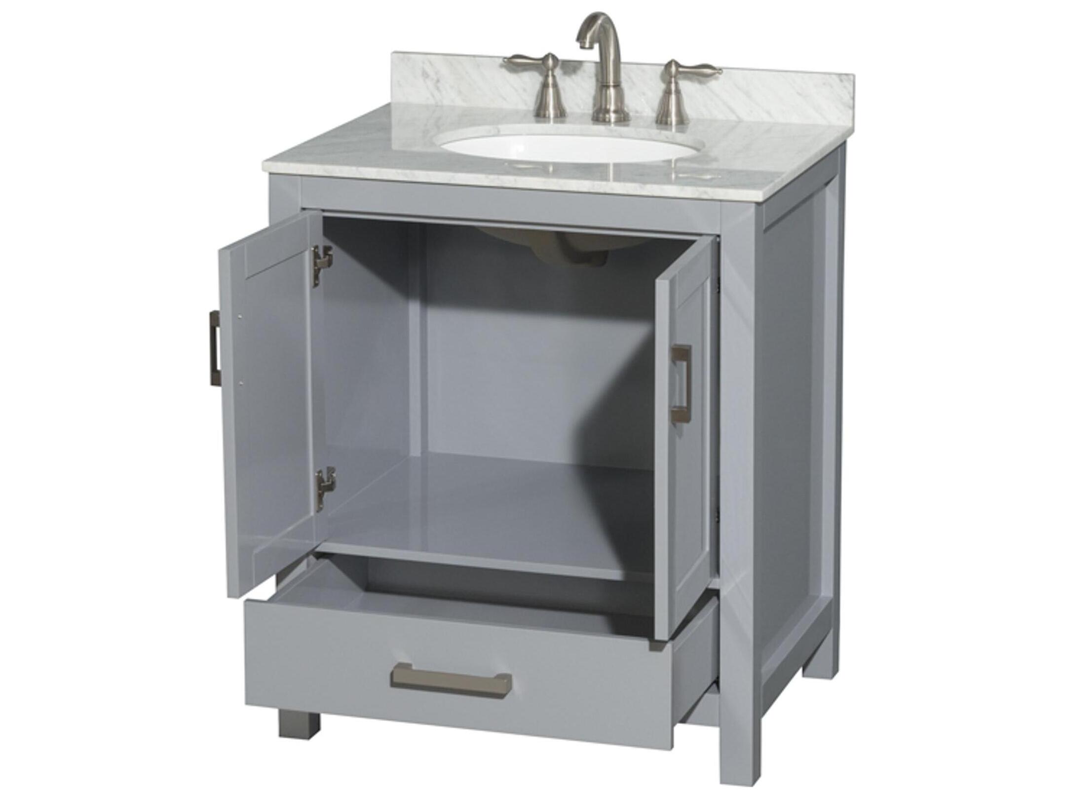 Wyndham Collection Sheffield 30" Gray Vanity