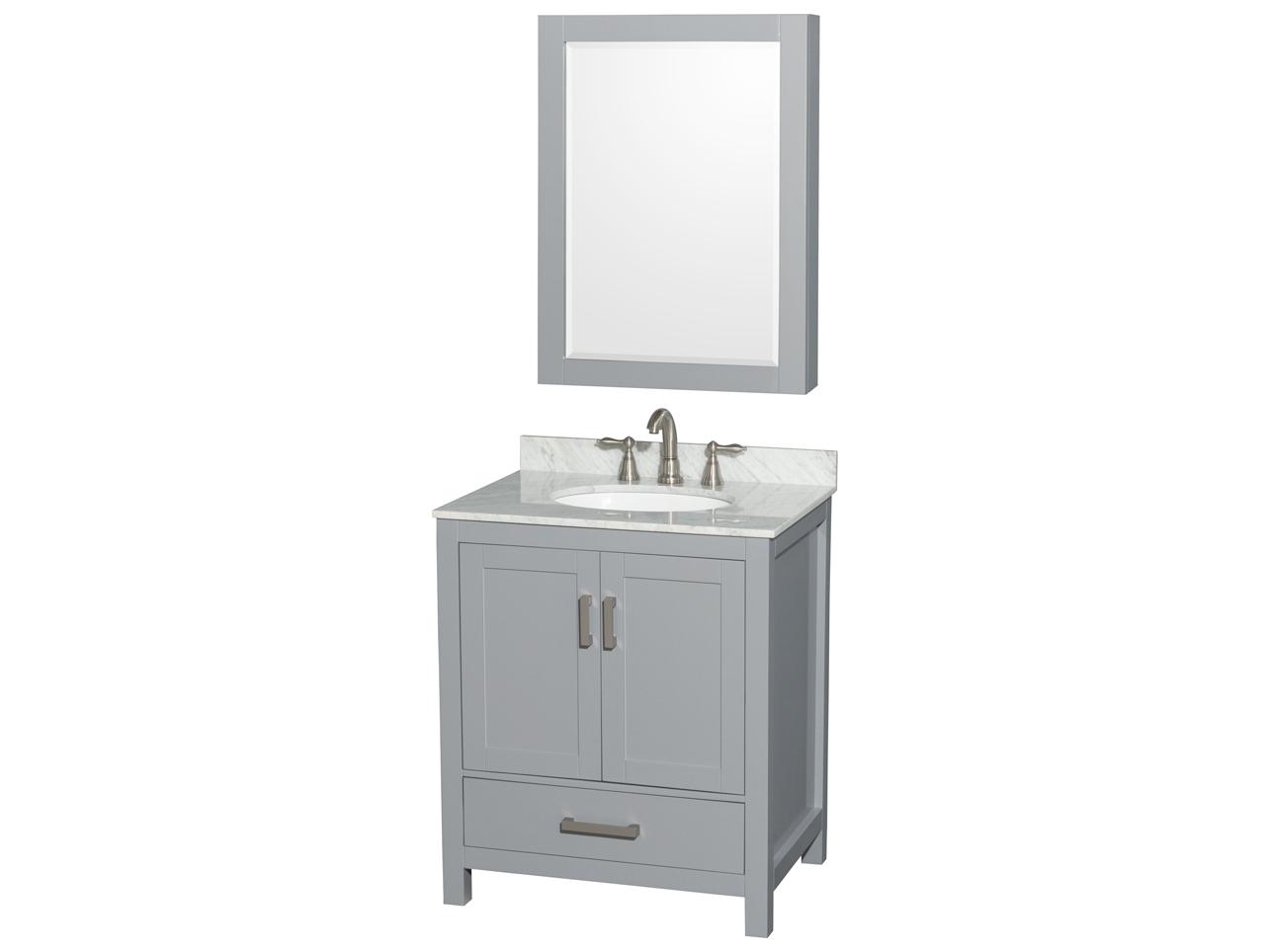Wyndham Collection Sheffield 30" Gray Vanity