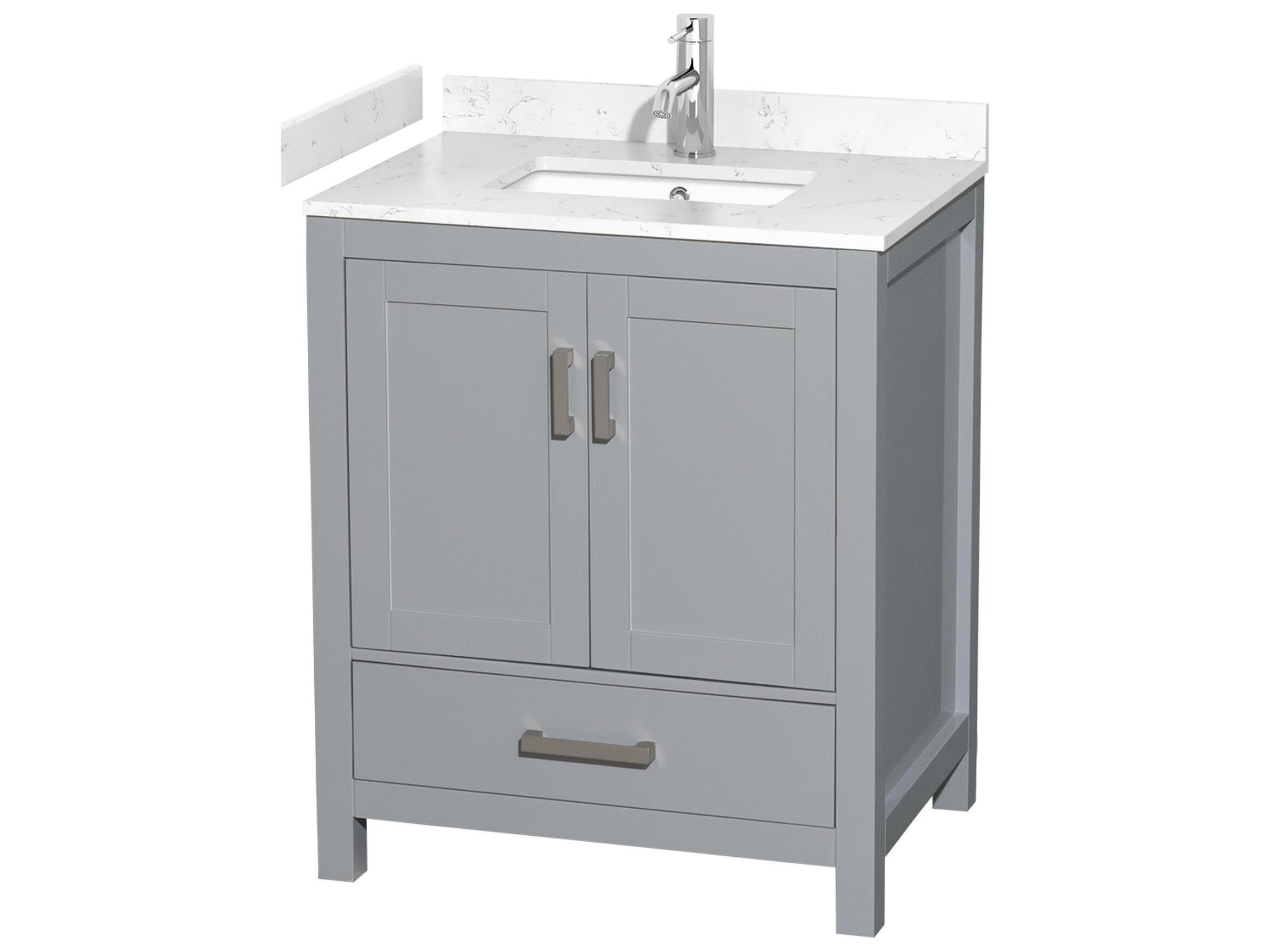 Wyndham Collection Sheffield 30" Gray Vanity