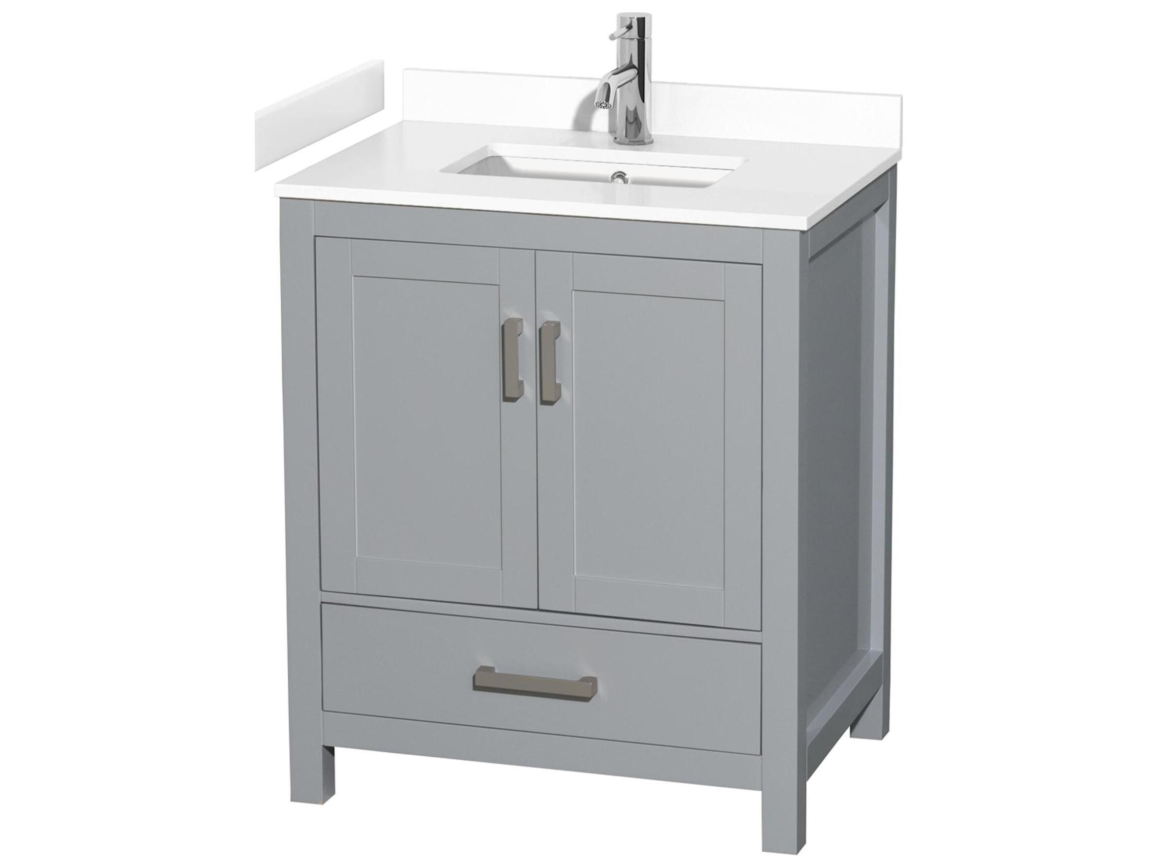 Wyndham Collection Sheffield 30" Gray Vanity