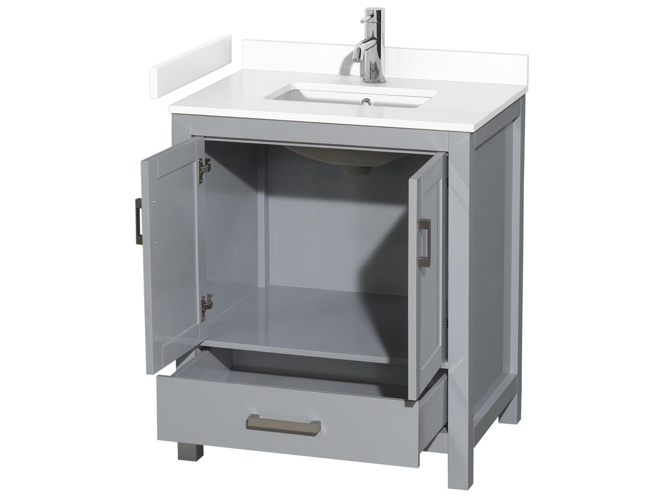 Wyndham Collection Sheffield 30" Gray Vanity