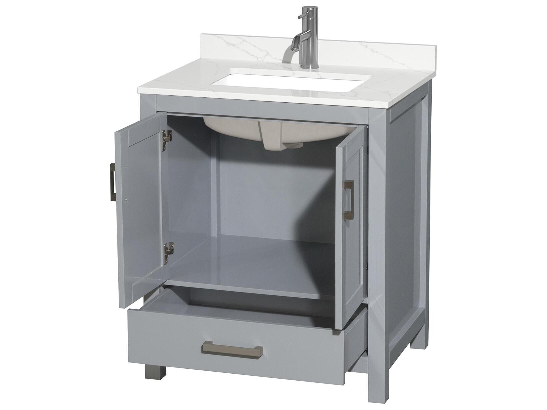 Wyndham Collection Sheffield 30" Gray Vanity