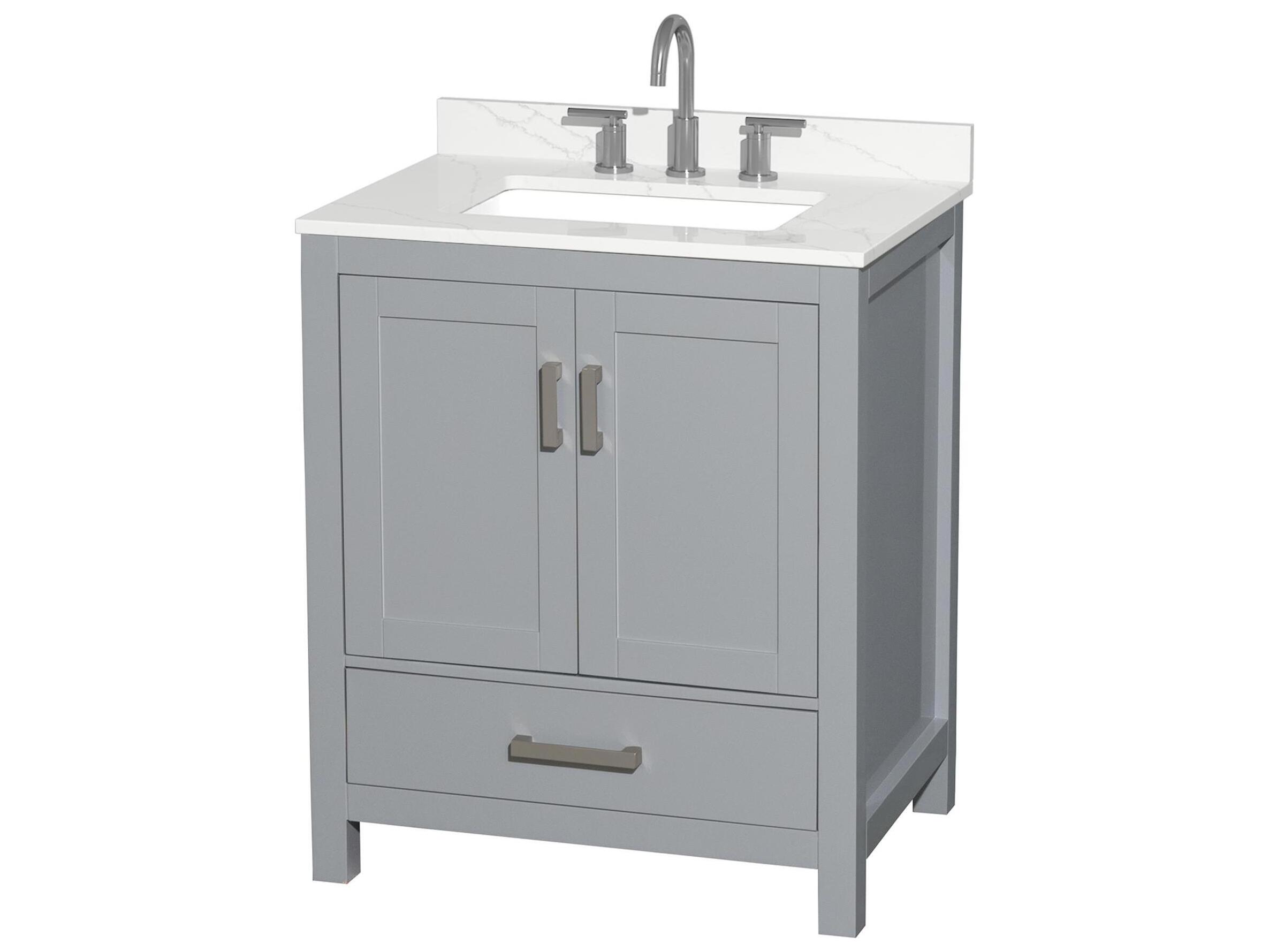 Wyndham Collection Sheffield 30" Gray Vanity