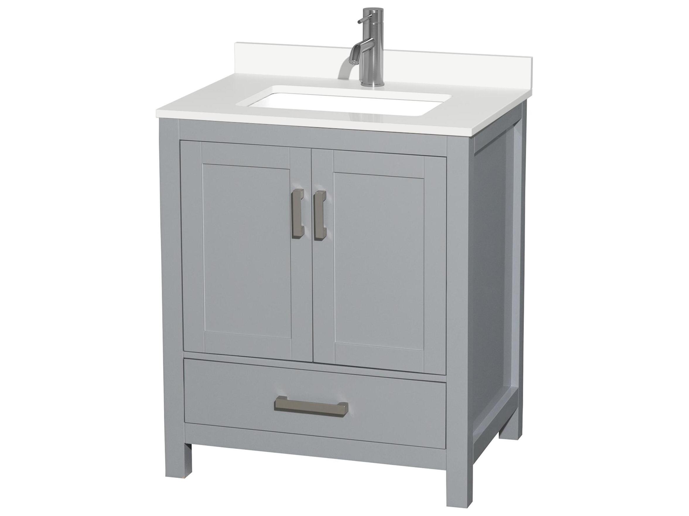 Wyndham Collection Sheffield 30" Gray Vanity
