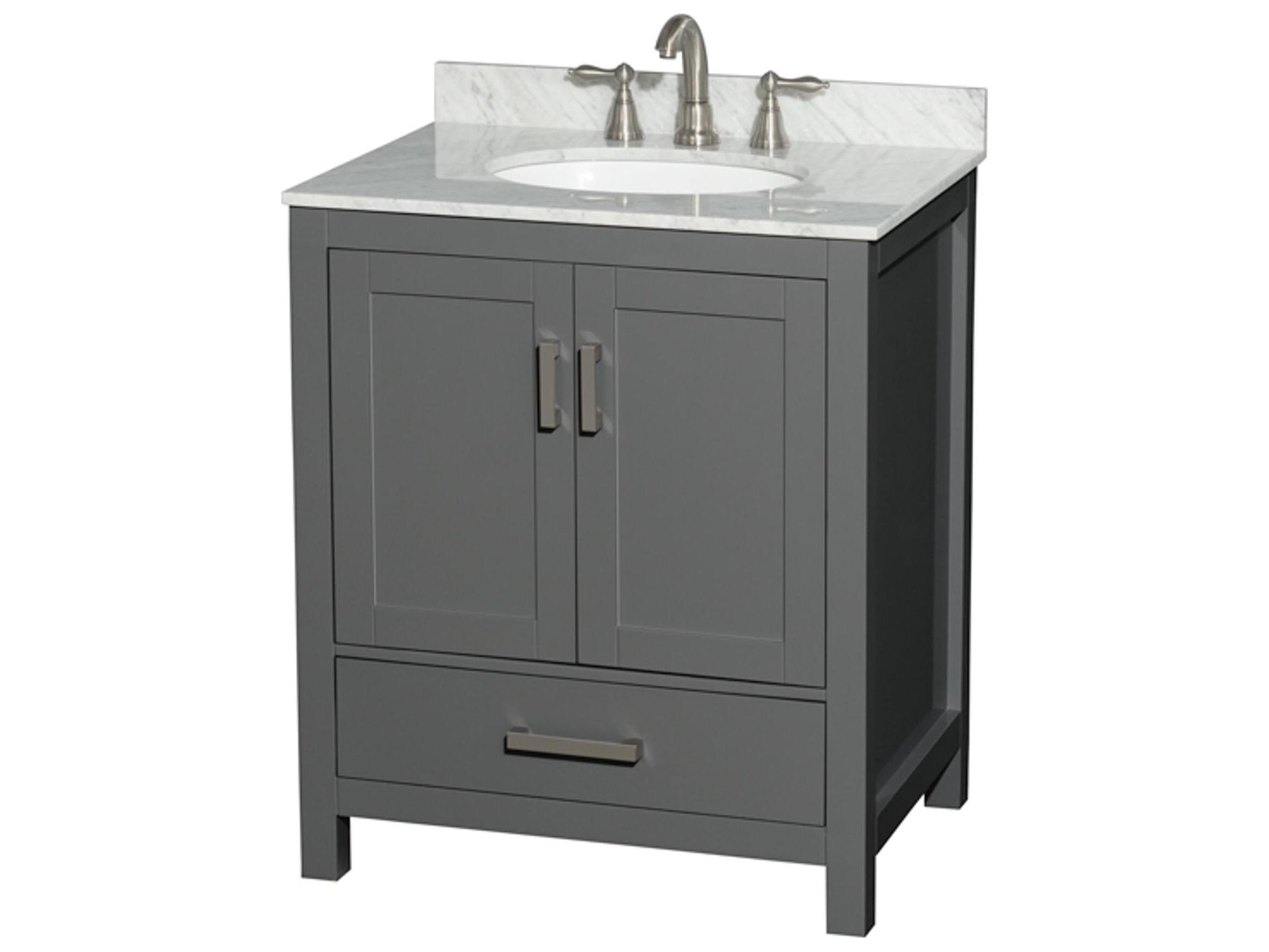 Wyndham Collection Sheffield 30" Dark Gray Vanity