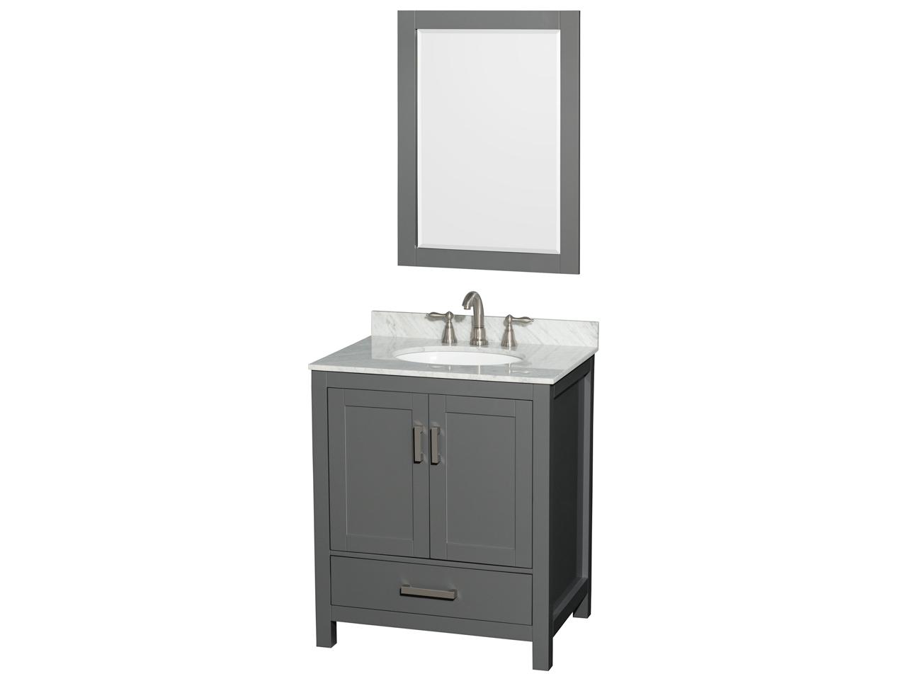 Wyndham Collection Sheffield 30" Dark Gray Vanity