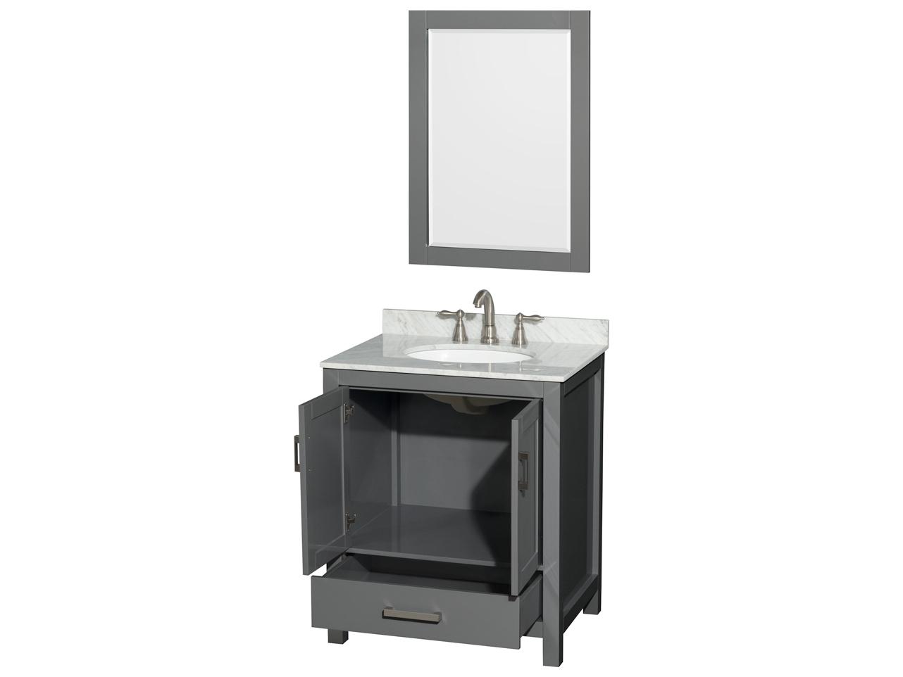 Wyndham Collection Sheffield 30" Dark Gray Vanity