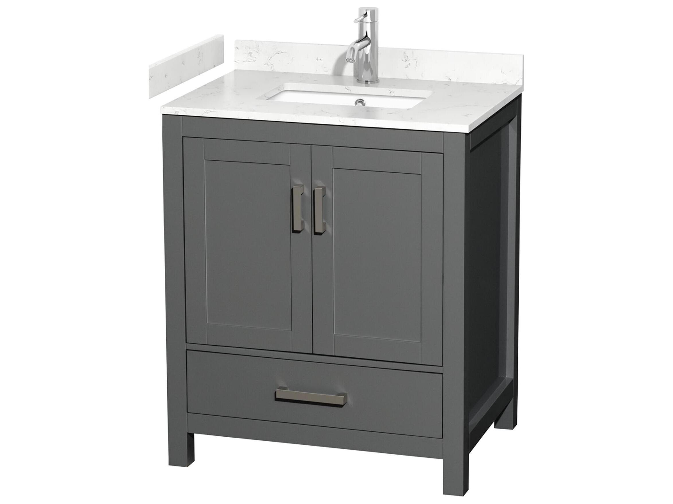 Wyndham Collection Sheffield 30" Dark Gray Vanity