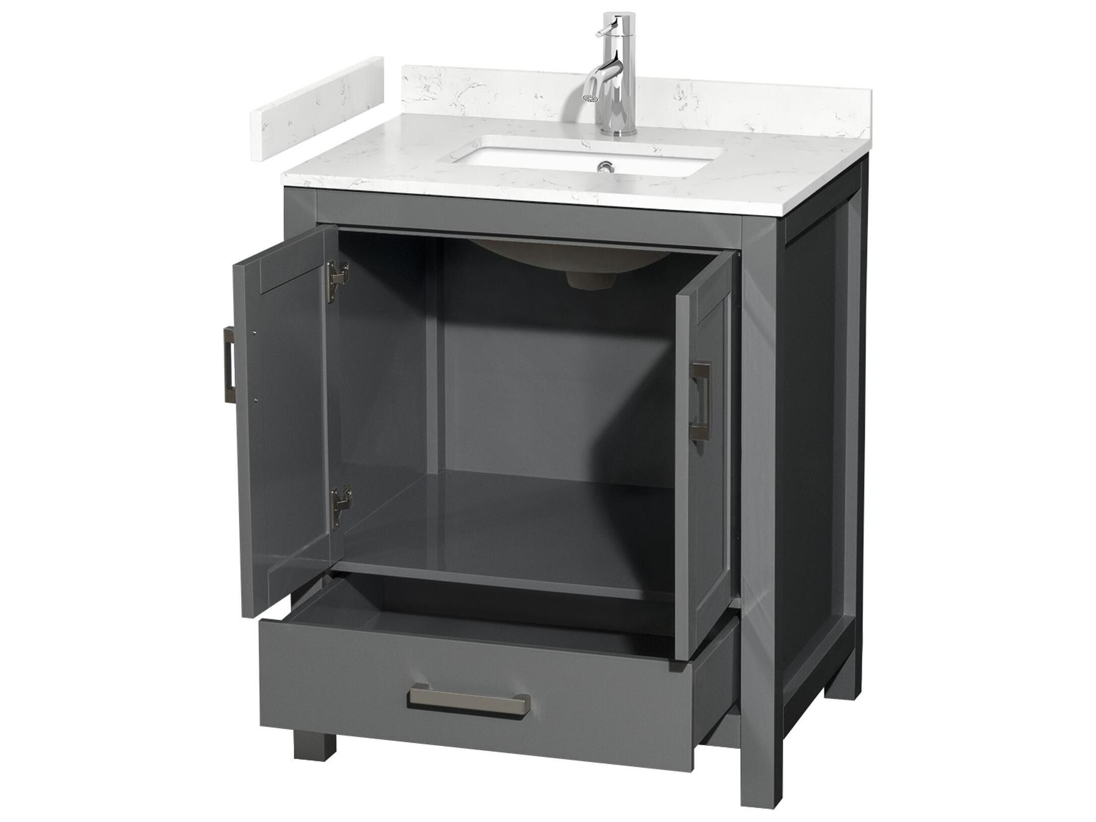 Wyndham Collection Sheffield 30" Dark Gray Vanity