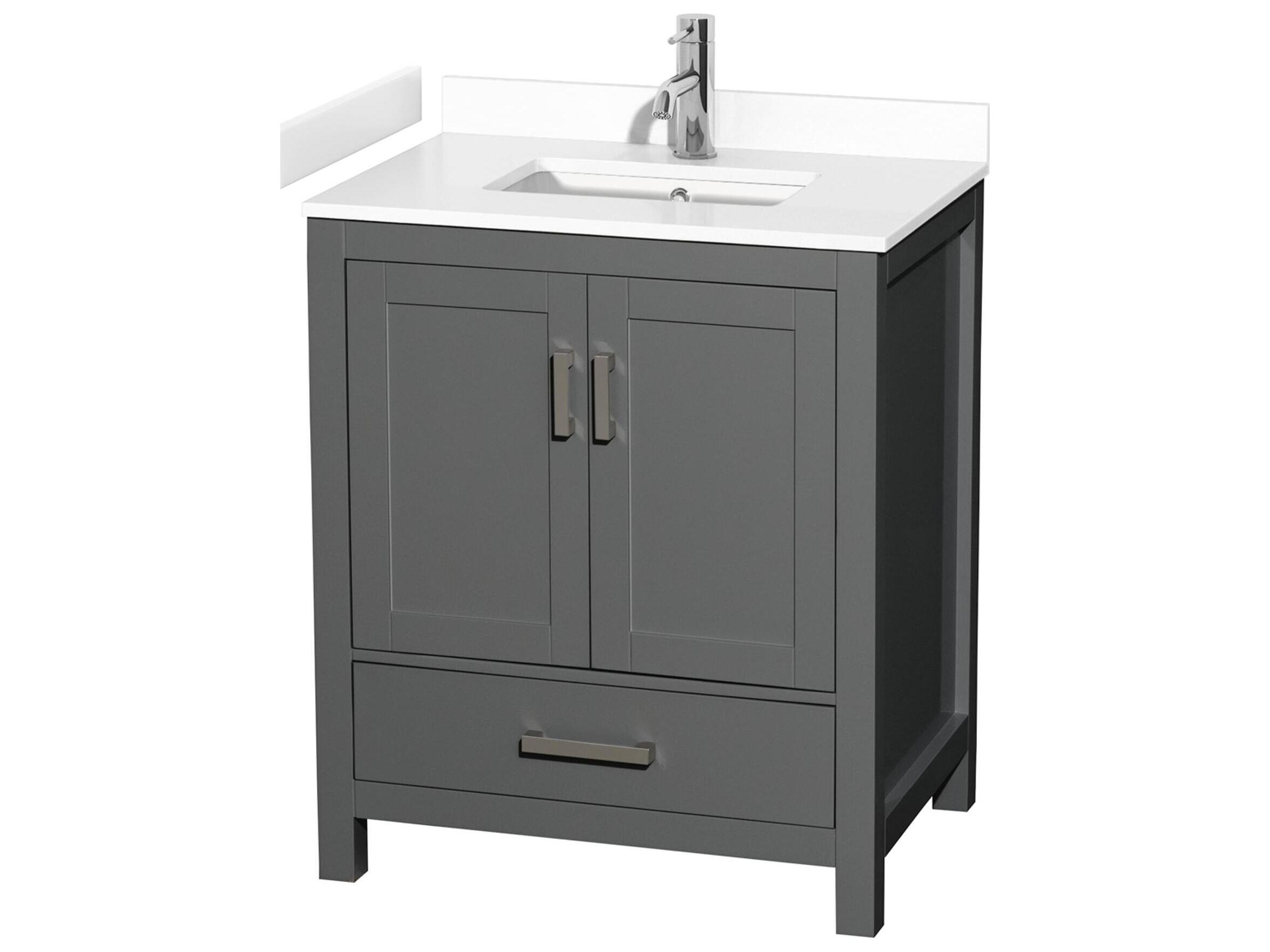 Wyndham Collection Sheffield 30" Dark Gray Vanity