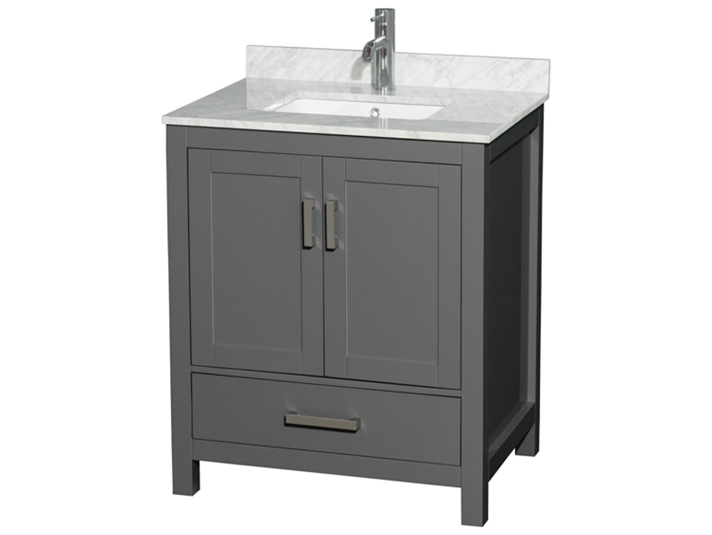 Wyndham Collection Sheffield 30" Dark Gray Vanity