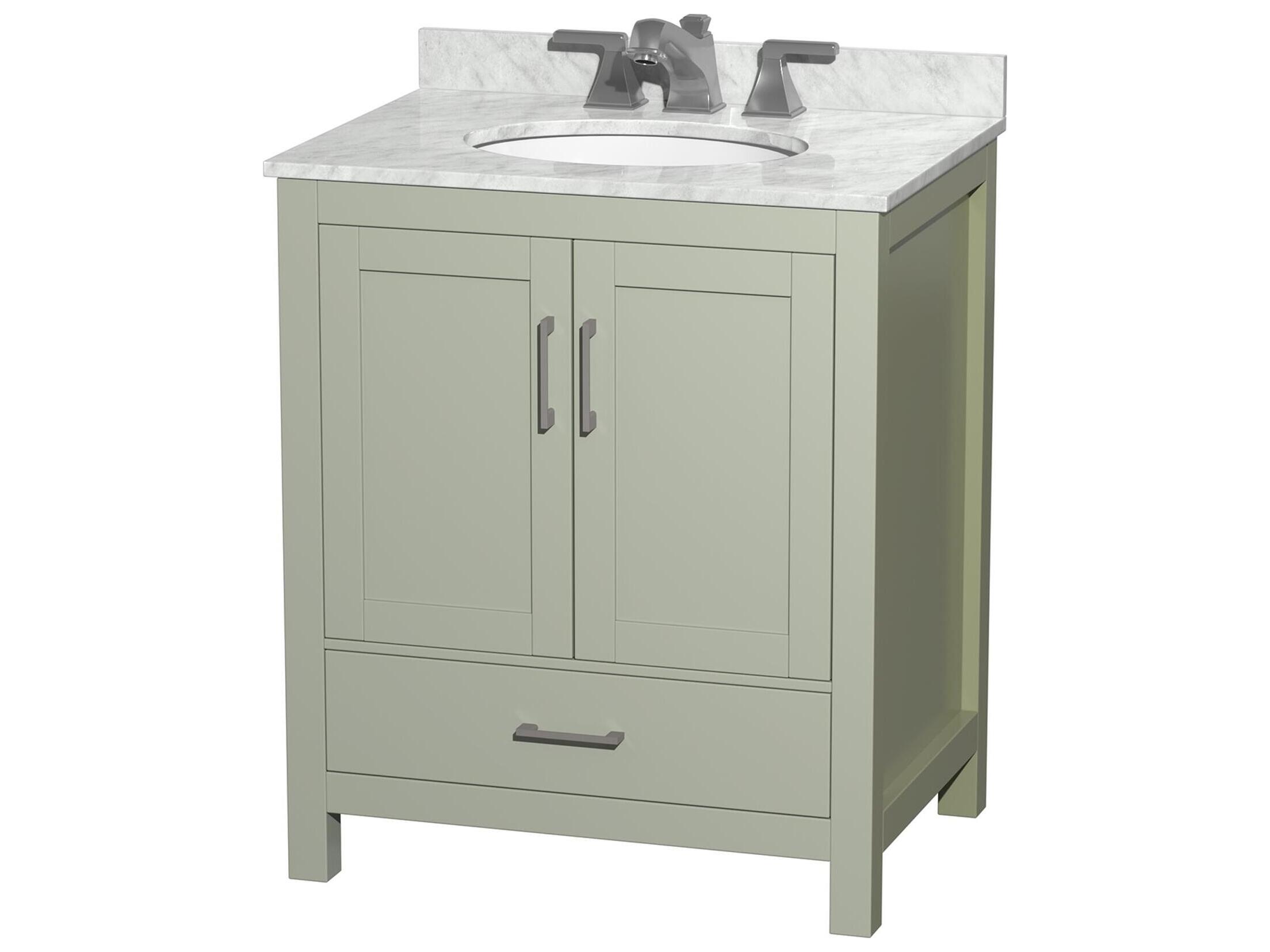 Wyndham Collection Sheffield 30" Light Green Vanity