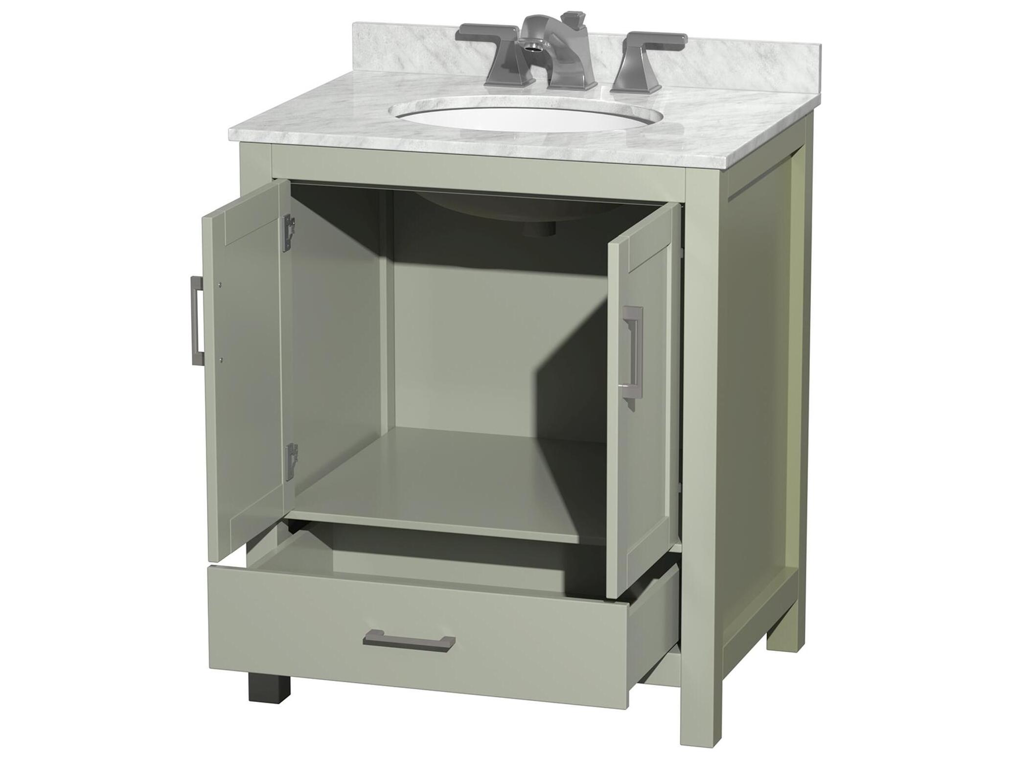 Wyndham Collection Sheffield 30" Light Green Vanity