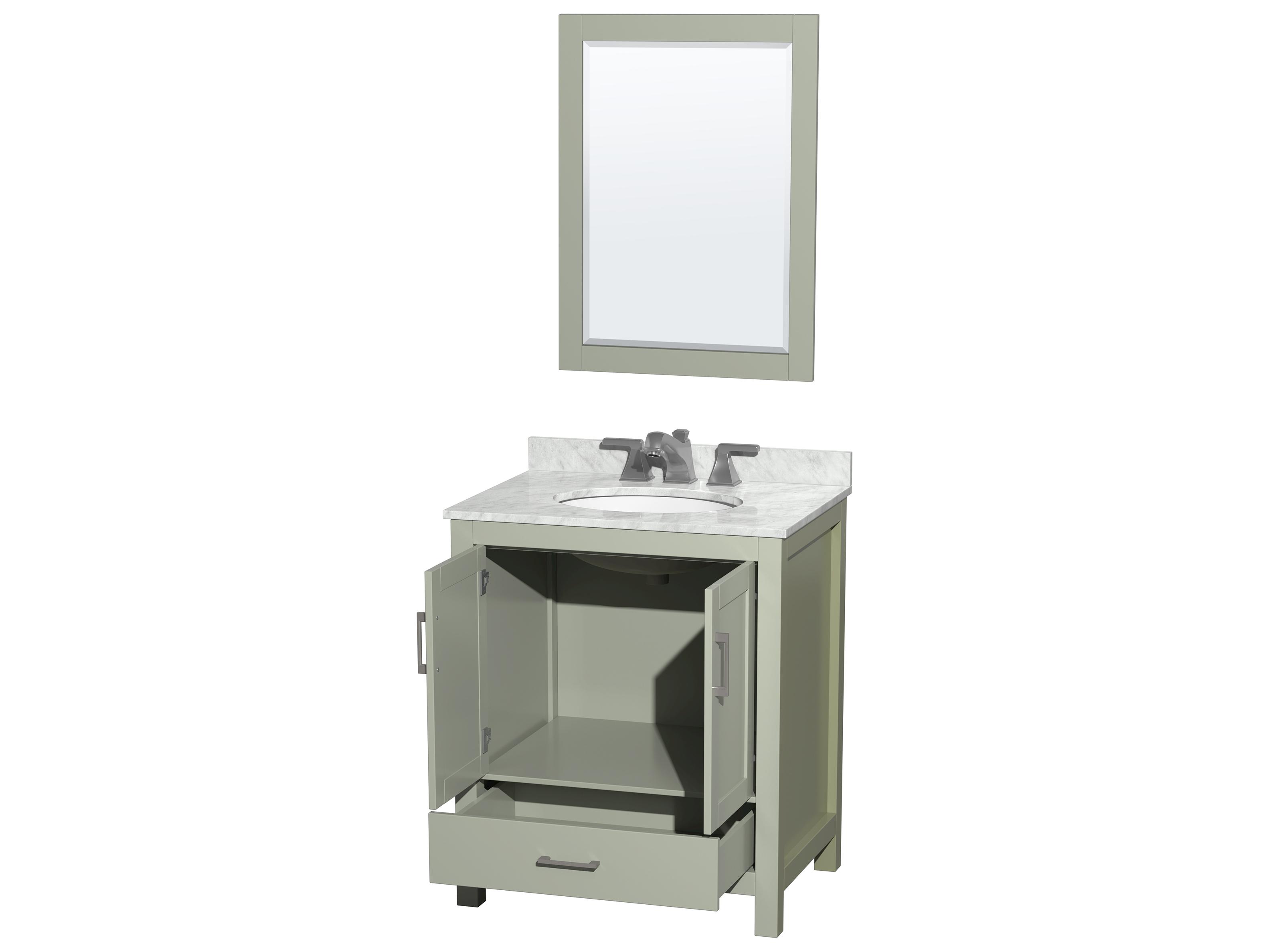 Wyndham Collection Sheffield 30" Light Green Vanity