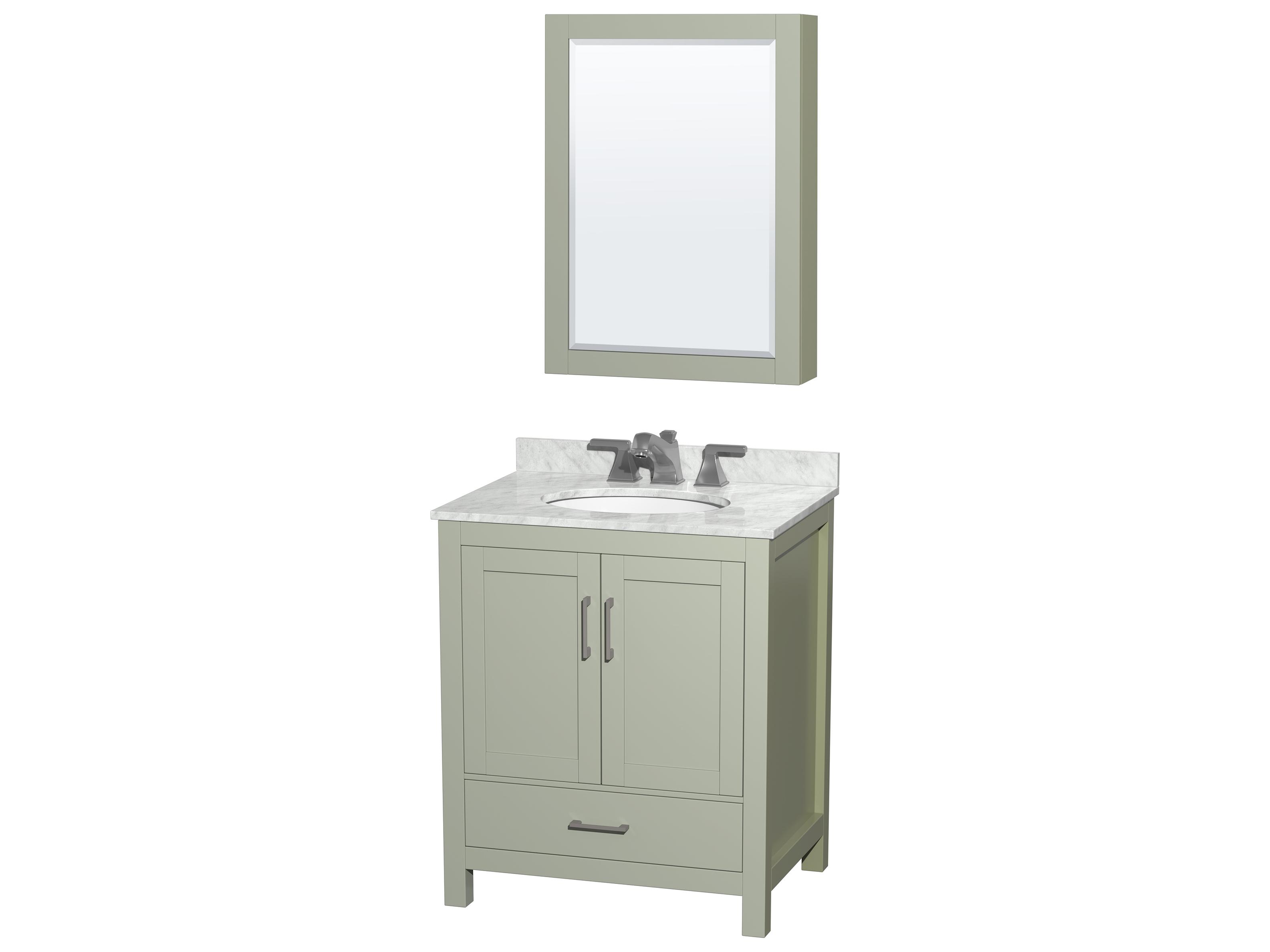 Wyndham Collection Sheffield 30" Light Green Vanity