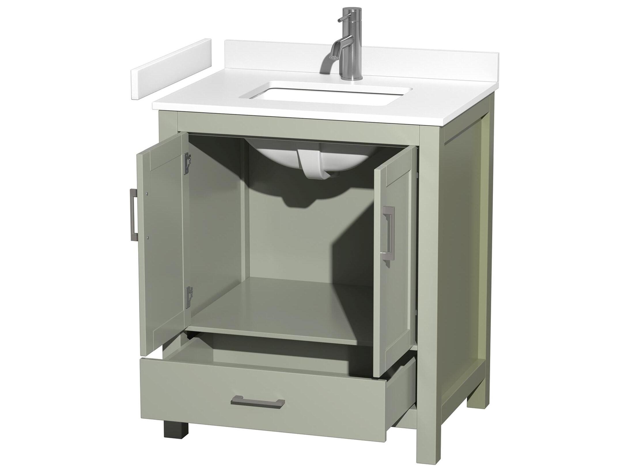 Wyndham Collection Sheffield 30" Light Green Vanity