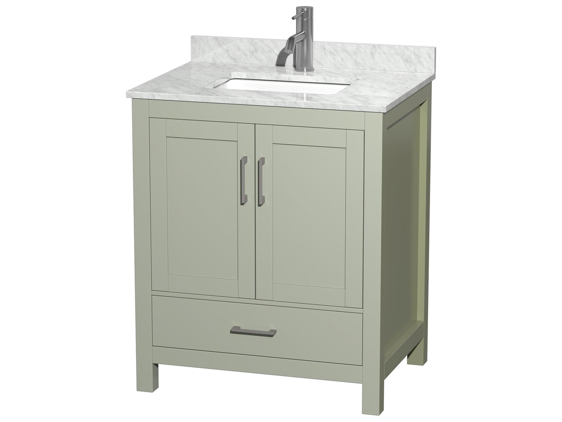 Wyndham Collection Sheffield 30" Light Green Vanity