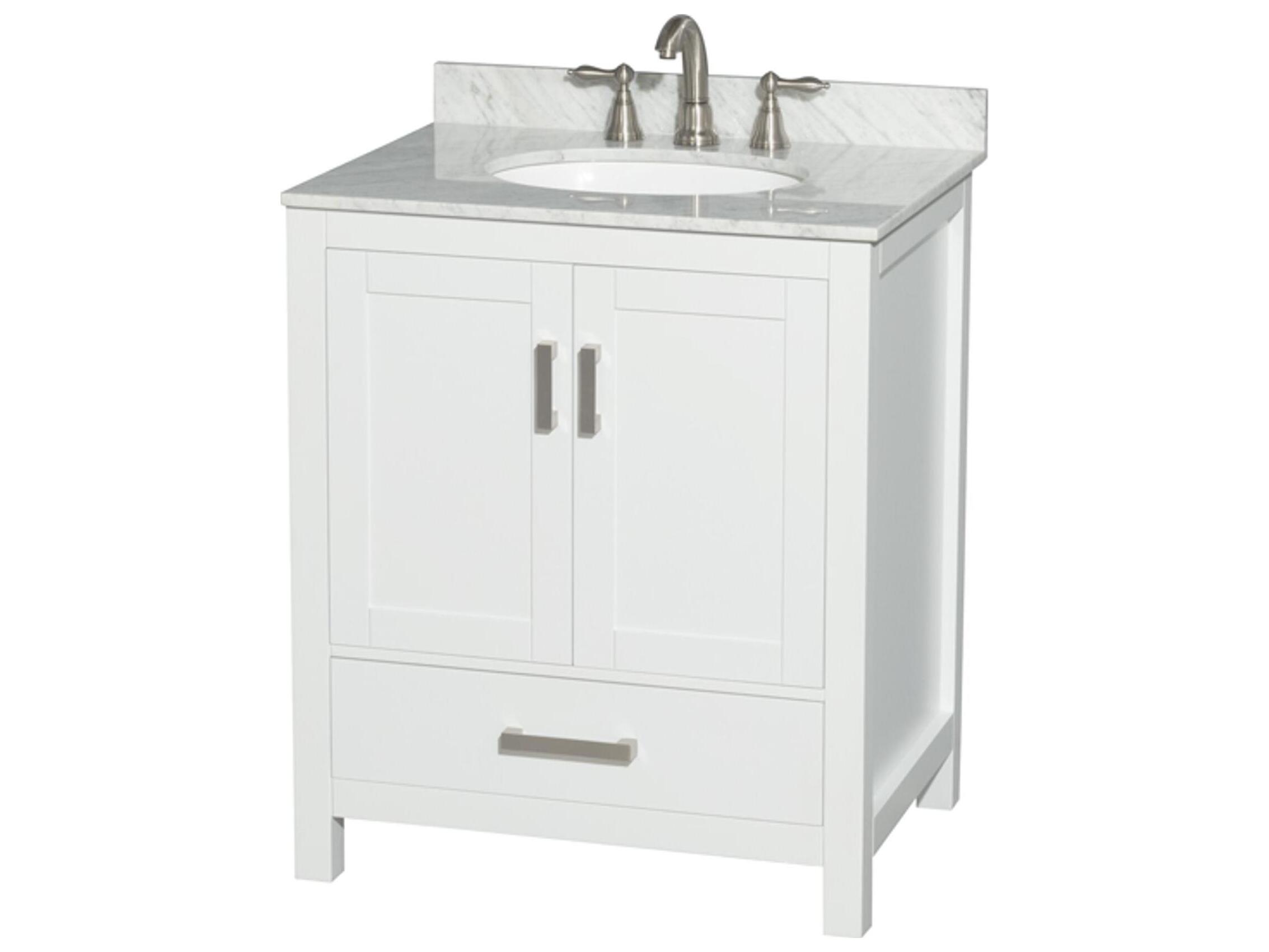 Wyndham Collection Sheffield 30" White Vanity