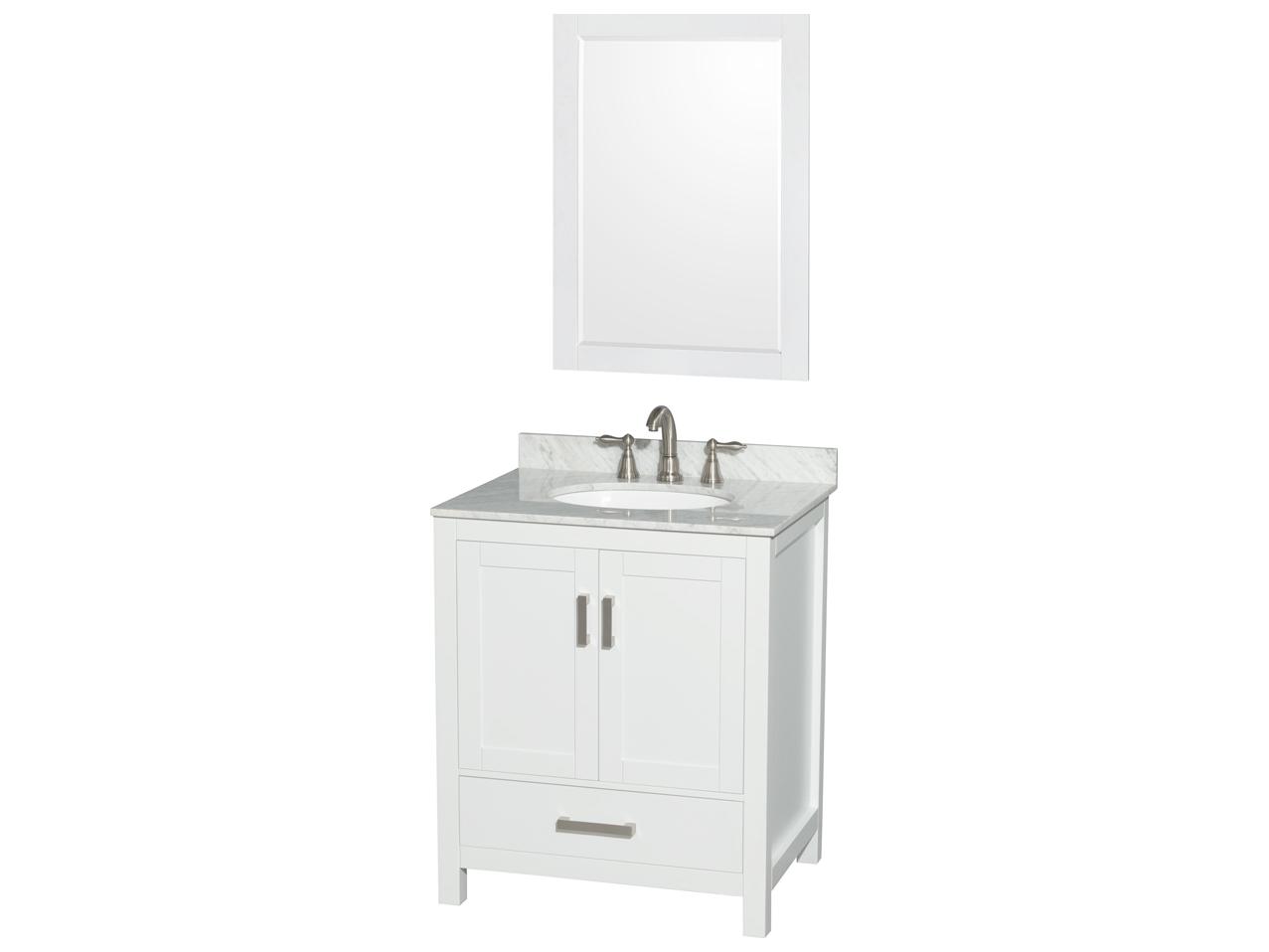 Wyndham Collection Sheffield 30" White Vanity