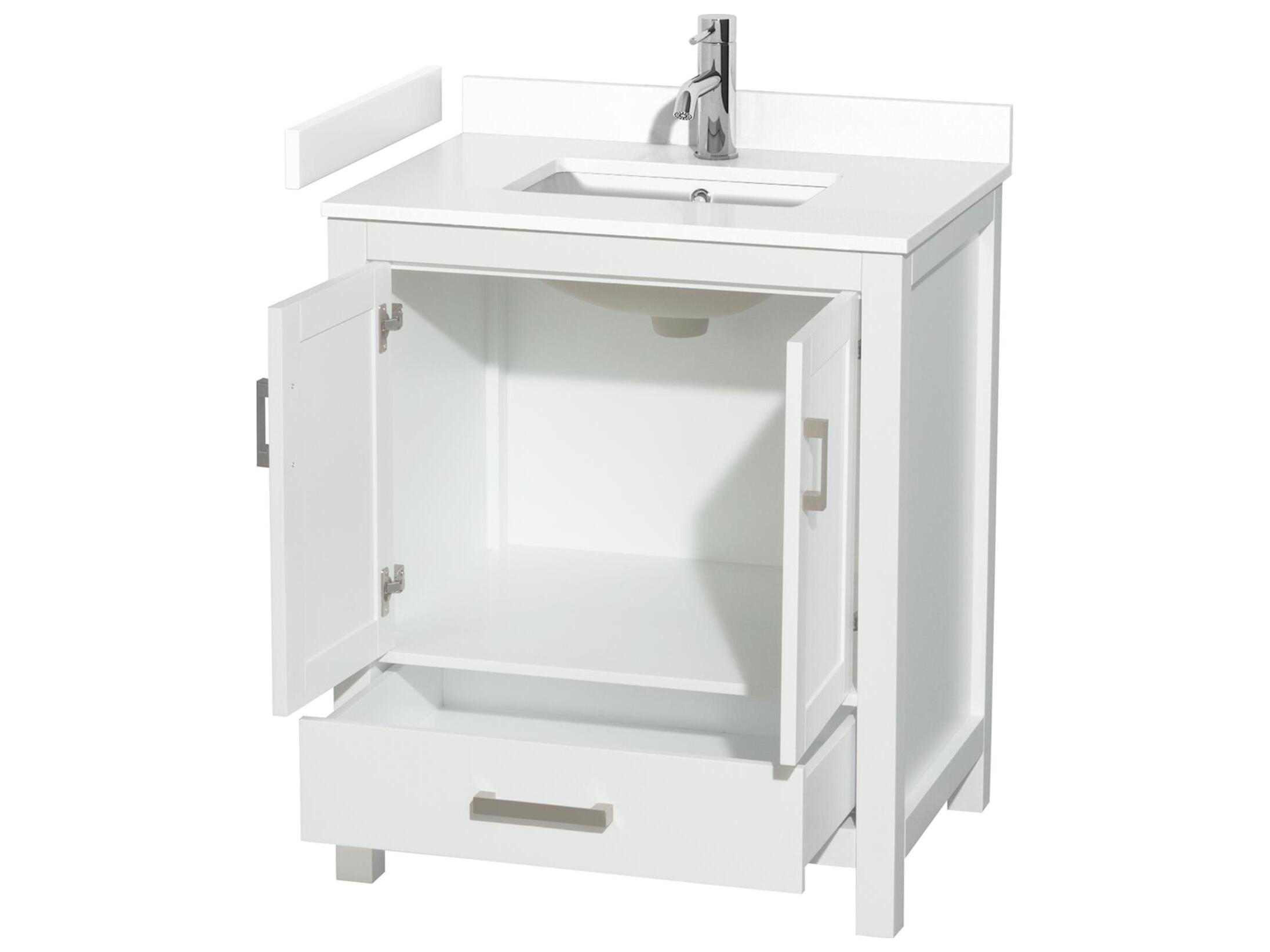 Wyndham Collection Sheffield 30" White Vanity