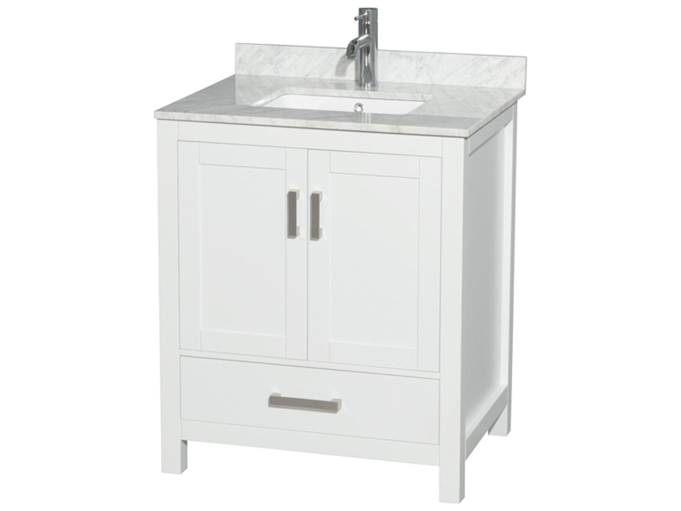 Wyndham Collection Sheffield 30" White Vanity