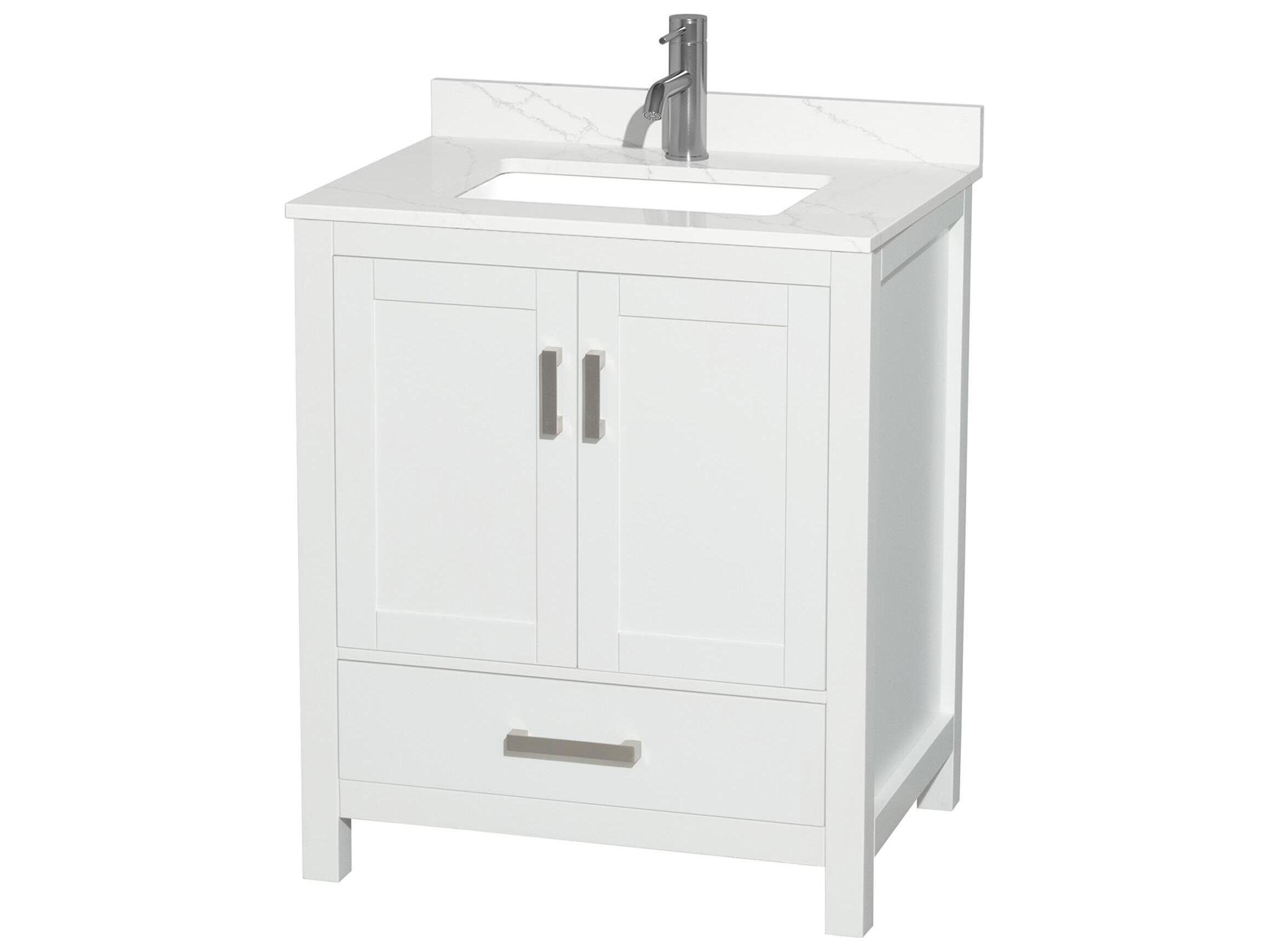 Wyndham Collection Sheffield 30" White Vanity