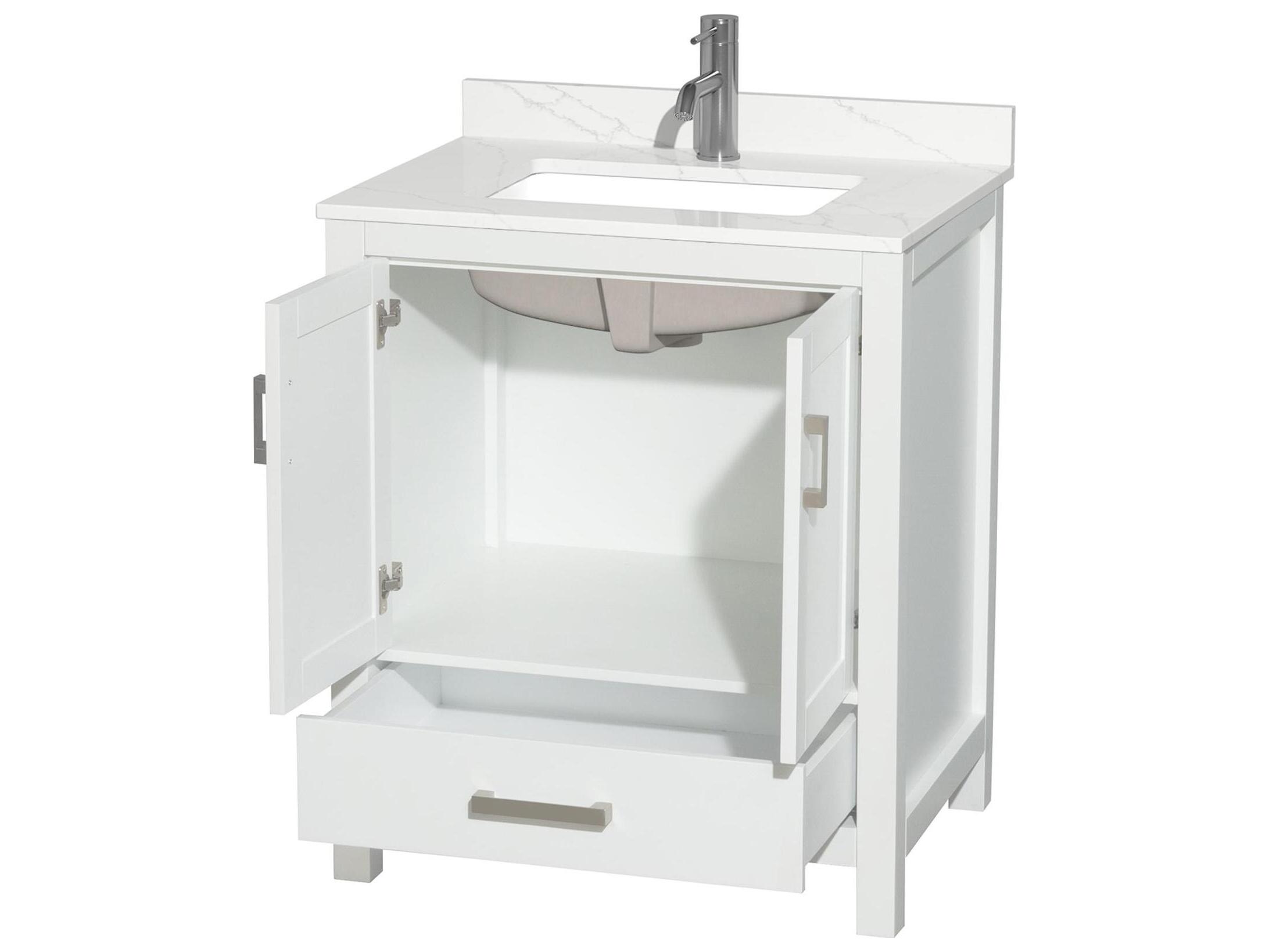 Wyndham Collection Sheffield 30" White Vanity