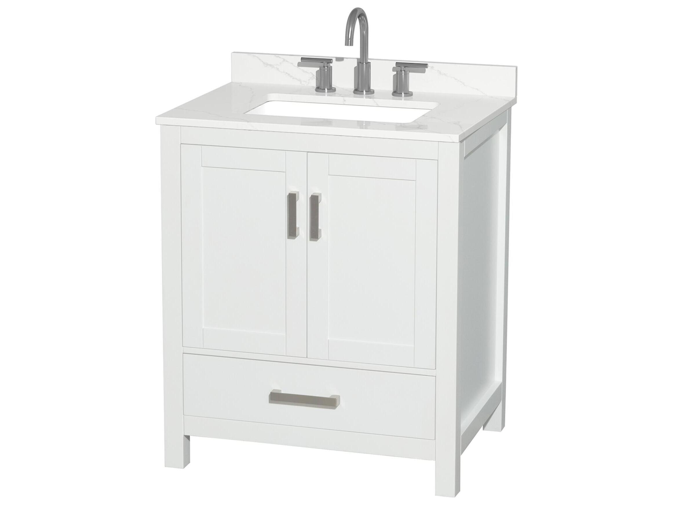 Wyndham Collection Sheffield 30" White Vanity