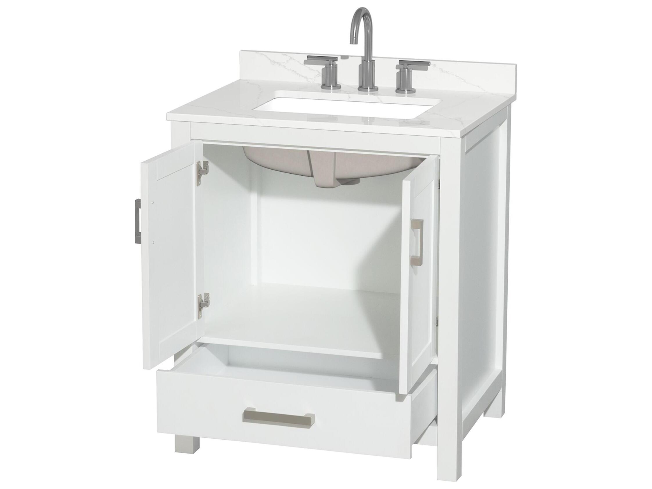 Wyndham Collection Sheffield 30" White Vanity