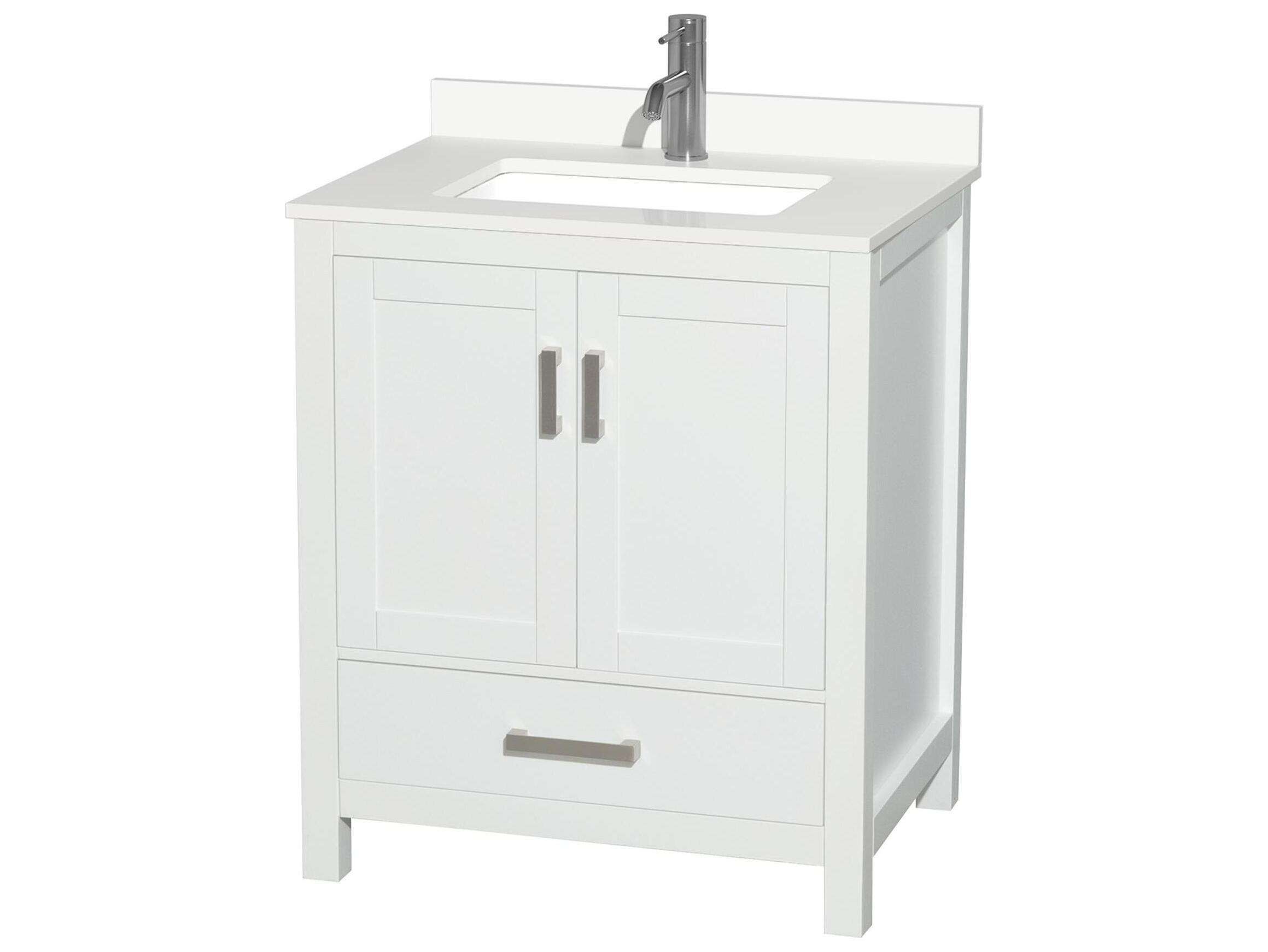 Wyndham Collection Sheffield 30" White Vanity