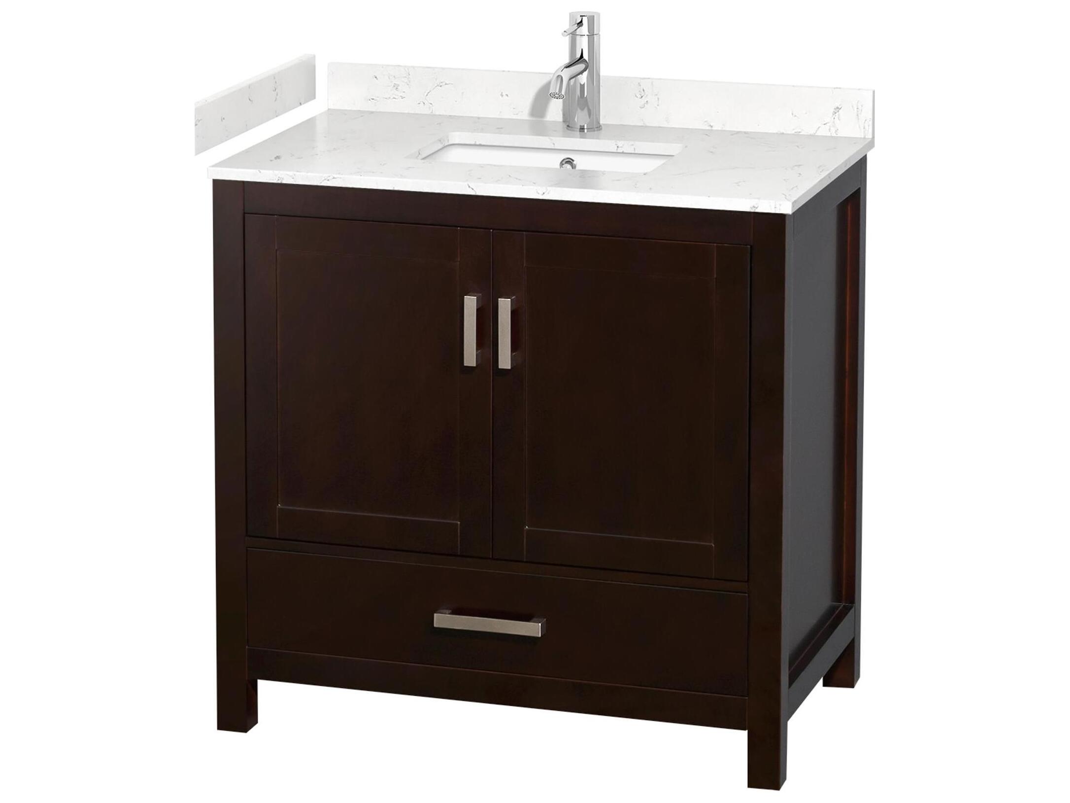 Wyndham Collection Sheffield 36" Espresso Vanity