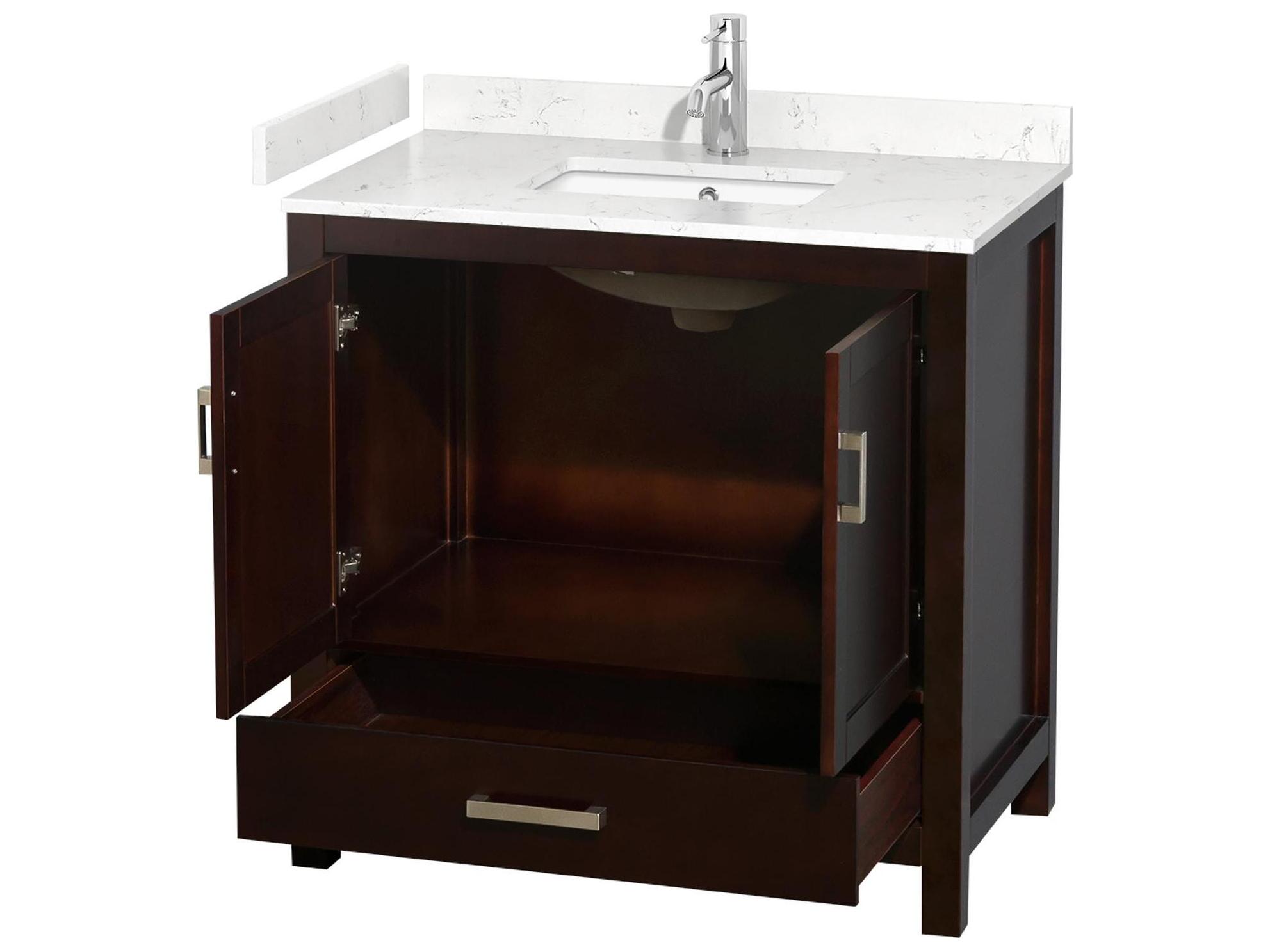 Wyndham Collection Sheffield 36" Espresso Vanity