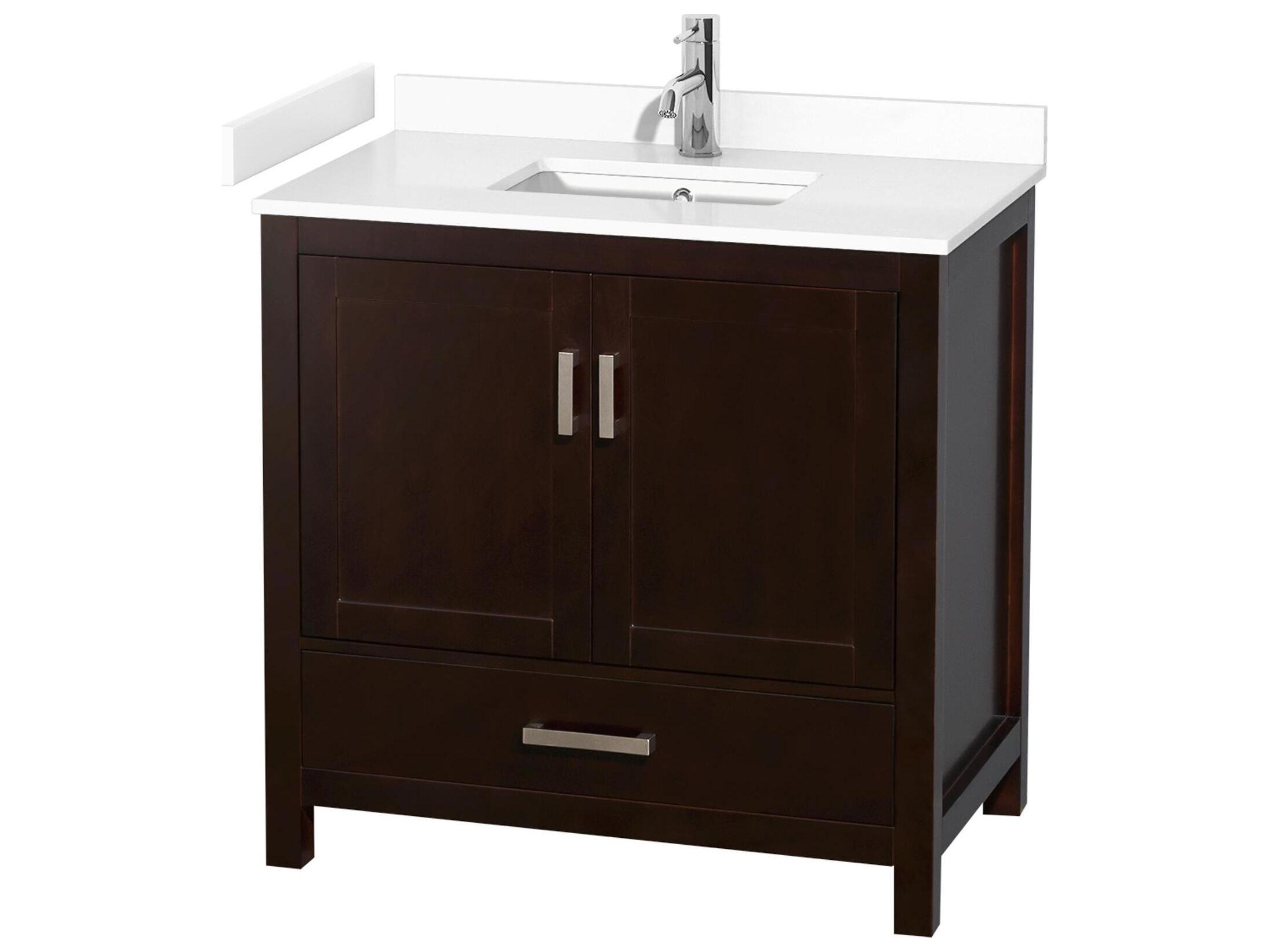 Wyndham Collection Sheffield 36" Espresso Vanity